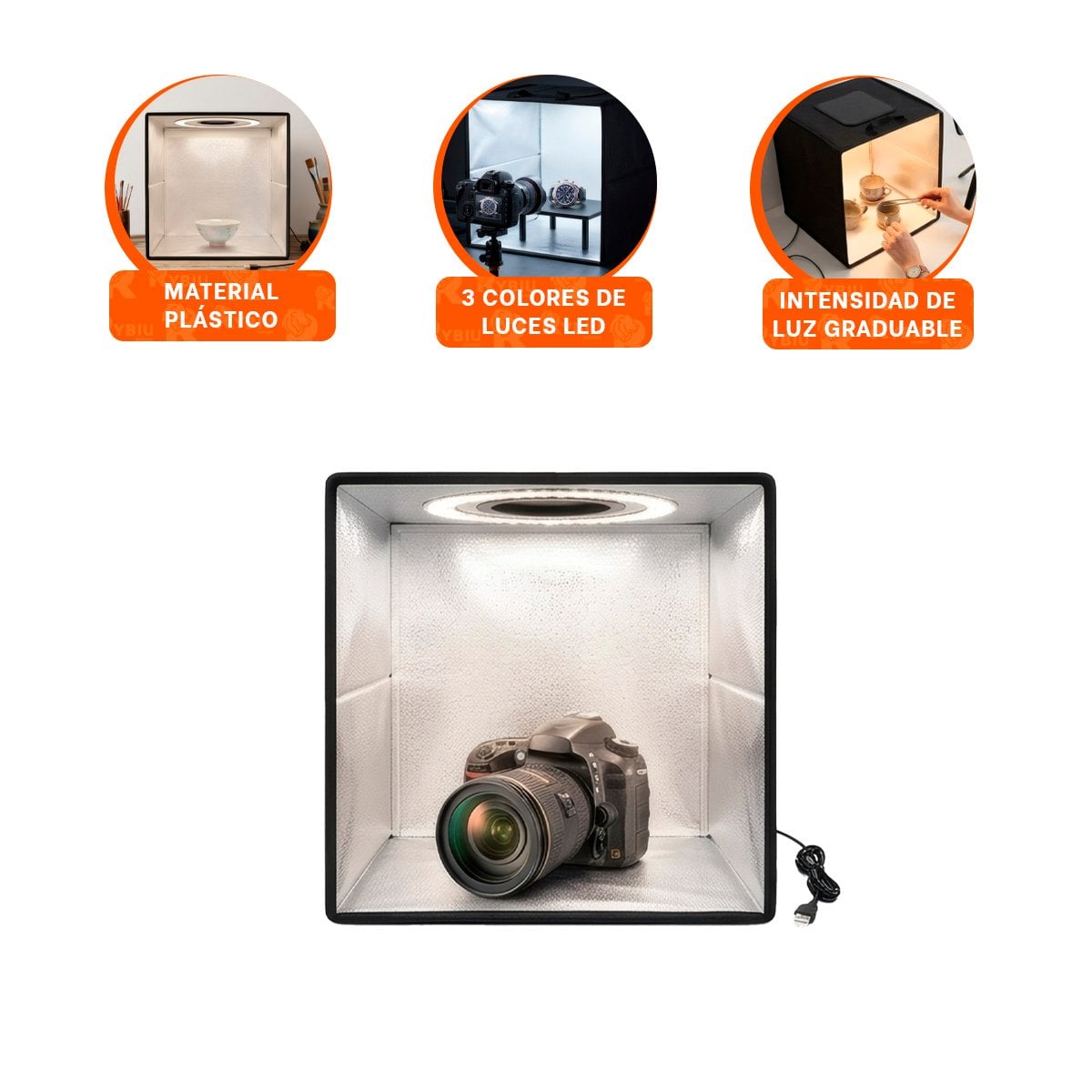 PACK4 DISPOSITIVO DE LUZ PARA FOTOGRAFIA CON FONDO NEGRO PARA FOTOS DE PRODUCTO YREGALO STICKER - 4
