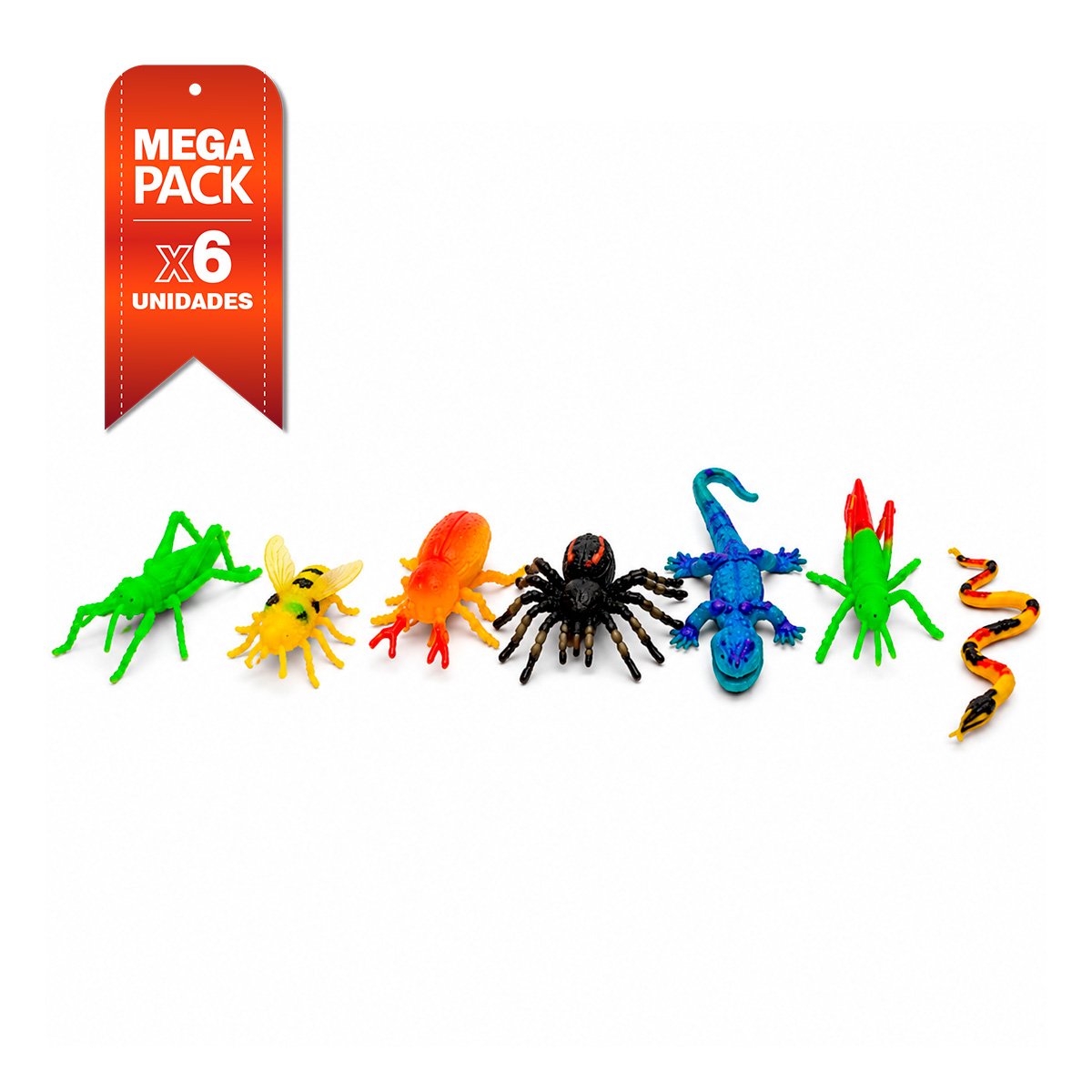 PACK7 SET INFANTIL DE ANIMALES INSECTOS 7 PZ MULTICOLOR PARA JUEGOS CREATIVOS YPAPEL REGALO - 1