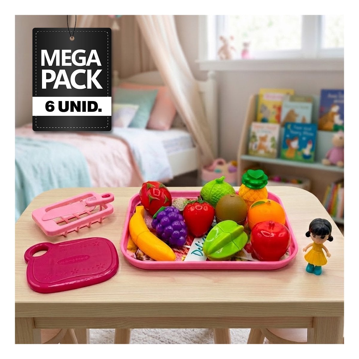 PACK6 SET DE JUEGO DE COCINA CON PIEZAS MULTICOLOR PARA NIÑOS - 1