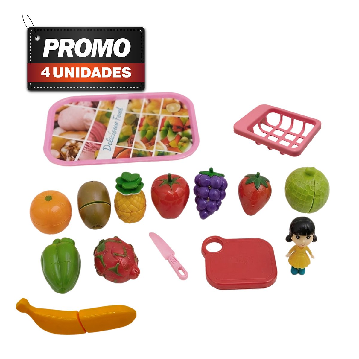 PACK4 SET INFANTIL DE CORTE CON ACCESORIOS PARA PREPARAR ALIMENTOS - 1