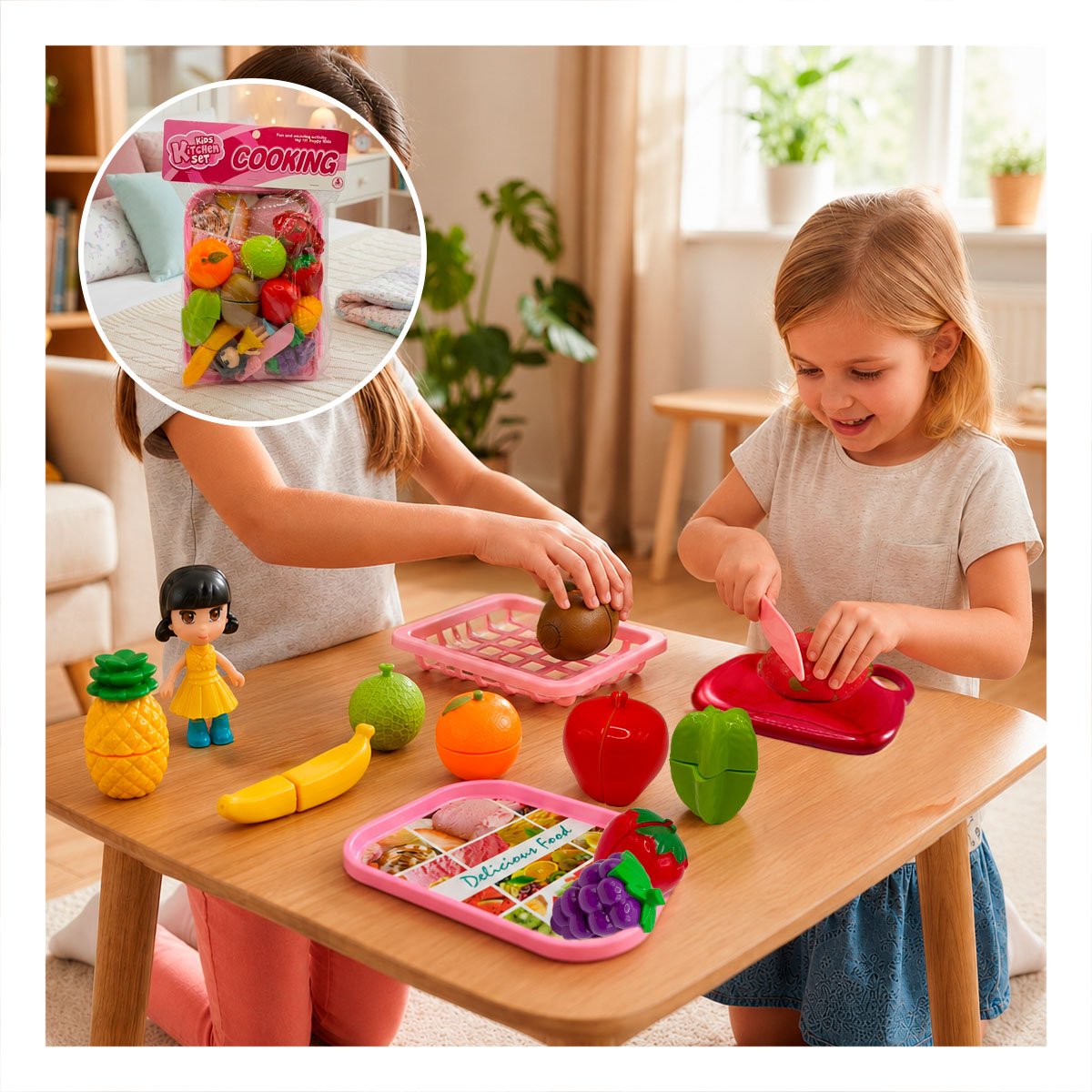 PACK4 SET INFANTIL DE CORTE CON ACCESORIOS PARA PREPARAR ALIMENTOS - 4