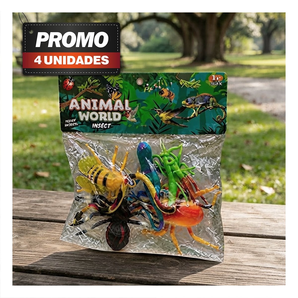 PACK4 SET DE FIGURAS ANIMALES INSECTOS 7 PZ MULTICOLOR PARA NINOS EN CASA - 1