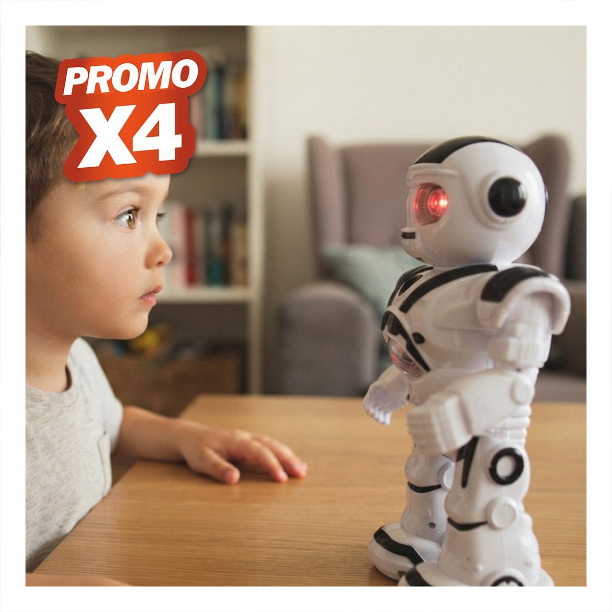 PACK4 PERSONAJE ROBOT LANZA DISCOS NEGRO Y BLANCO PARA NINOS DE JUEGOS EN HOGAR YPAPEL REGALO - 1