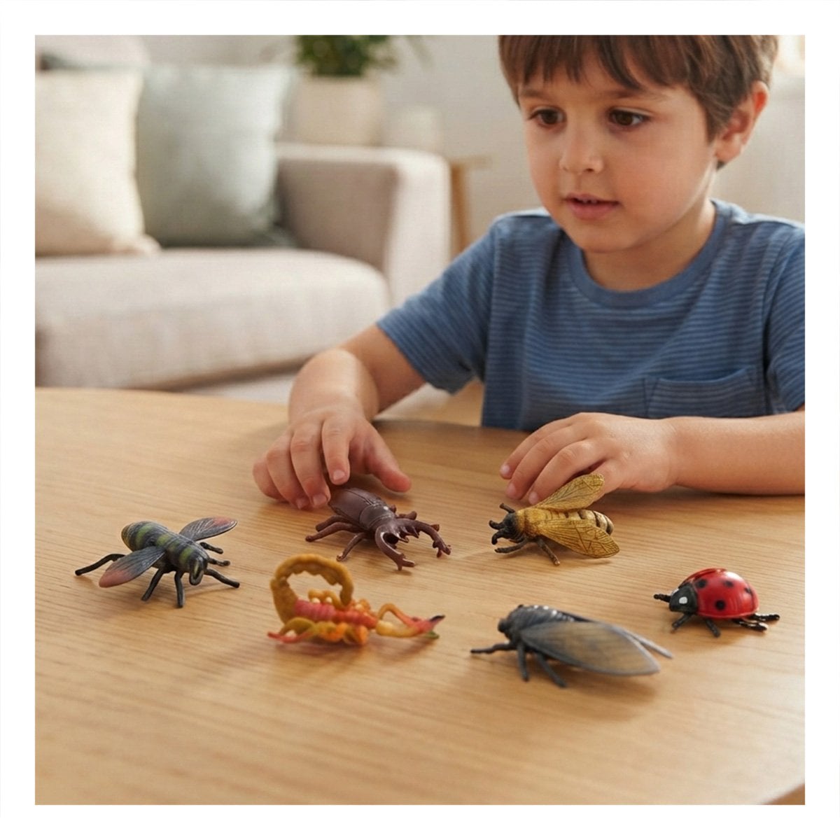 SET DE ANIMALES E INSECTOS DE 6 PIEZAS MULTICOLOR PARA NINOS DE CASA FINO - 1