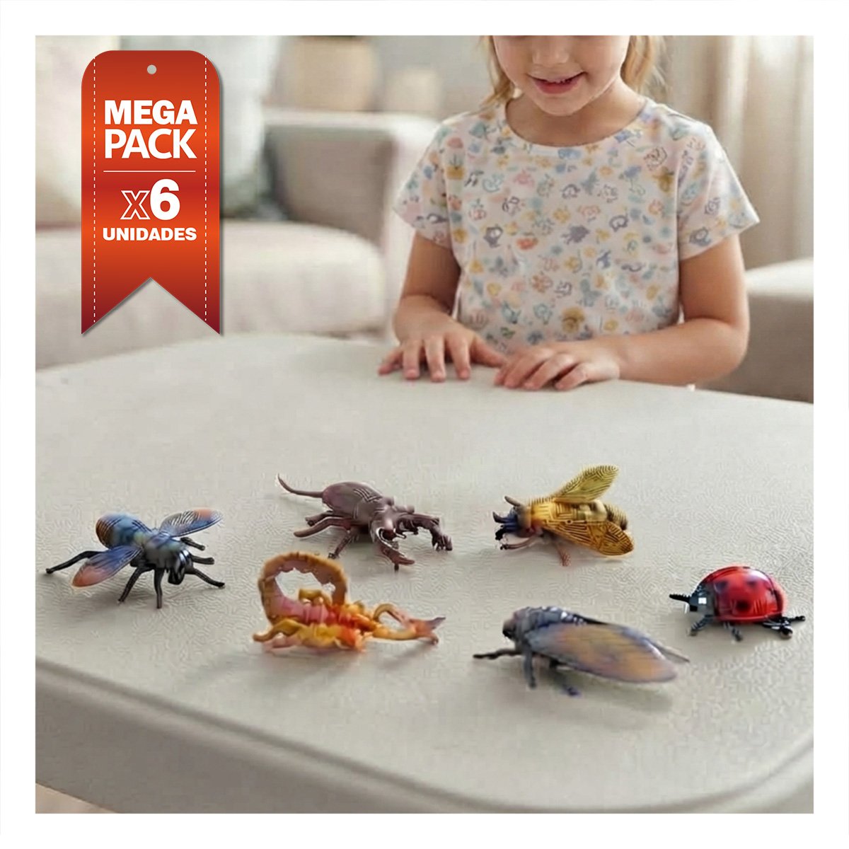PACK6 KIT DE ANIMALES E INSECTOS CON BOLSA 6 PIEZAS MULTICOLOR PARA NINOS DE CASA YPAPEL REGALO - 1