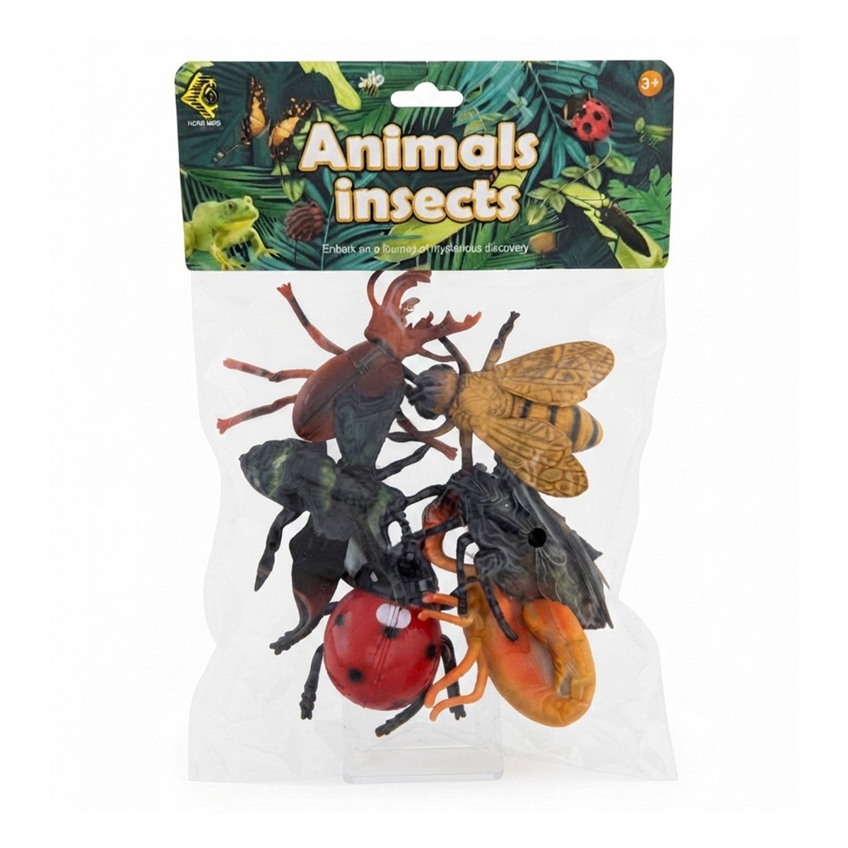 PACK CON BOLSA DE ANIMALES DE 6 PIEZAS MULTICOLOR PARA JUGAR EN LA CASA Y LIGAS REGALO - 1
