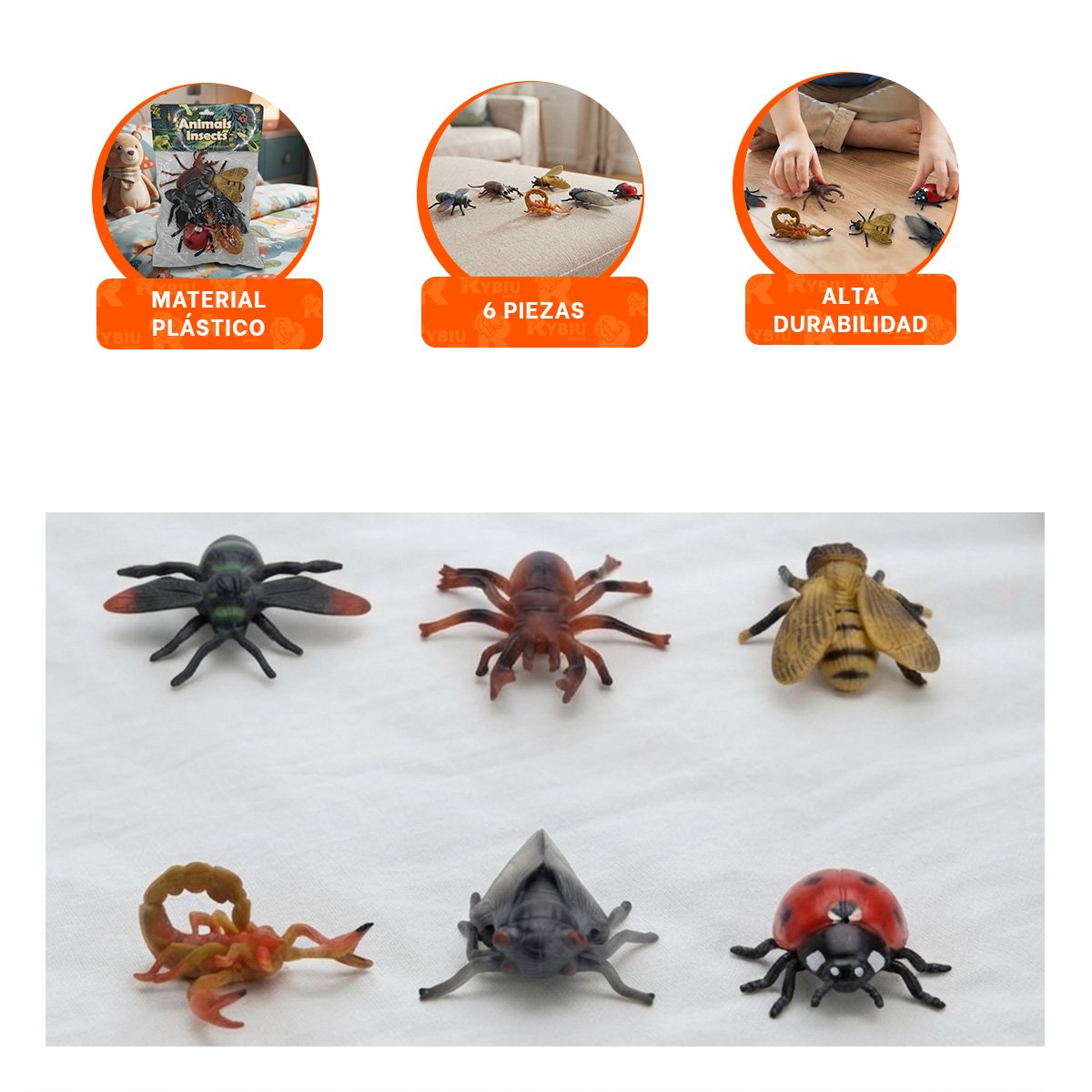 PACK4 ESTUCHE CON FIGURAS DE ANIMALES E INSECTOS DE 6 PIEZAS MULTICOLOR YPAPEL REGALO - 2