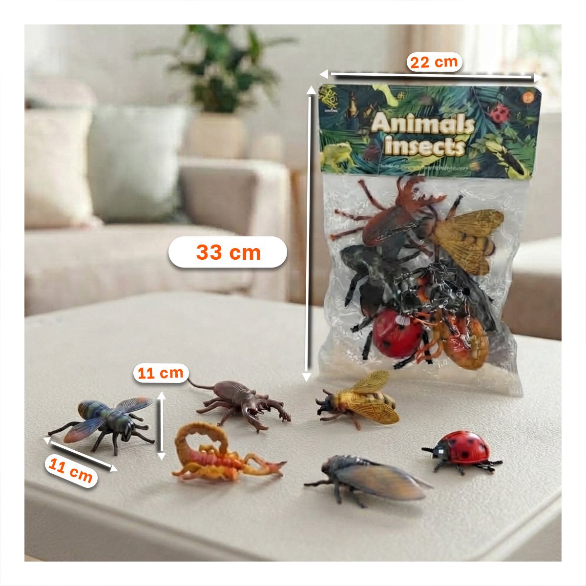 PACK4 ESTUCHE CON FIGURAS DE ANIMALES E INSECTOS DE 6 PIEZAS MULTICOLOR YPAPEL REGALO - 4