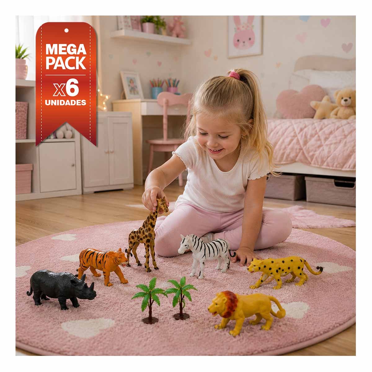 PACK6 PAQUETE BOLSA ANIMALES SILVESTRES 6 PIEZAS MULTICOLOR CASA YPAPEL REGALO - 1