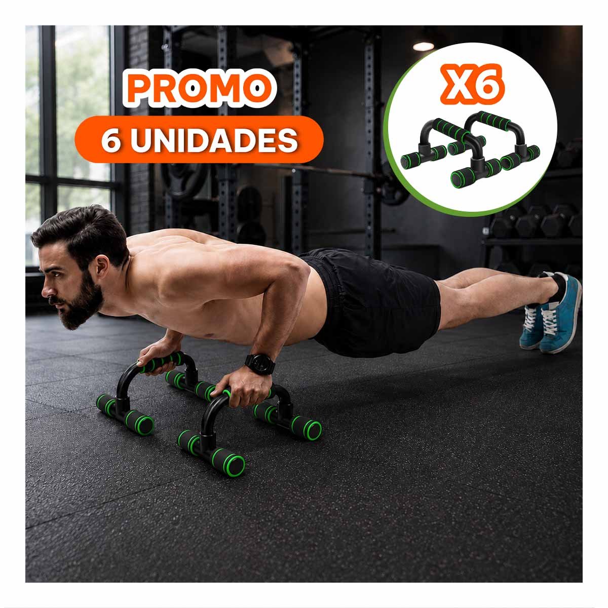 PACK6 MANIJAS PUSH UP EN FORMA DE C VERDE PLASTICO CON DISENO ESTILO FINO YREGALO STICKER - 1