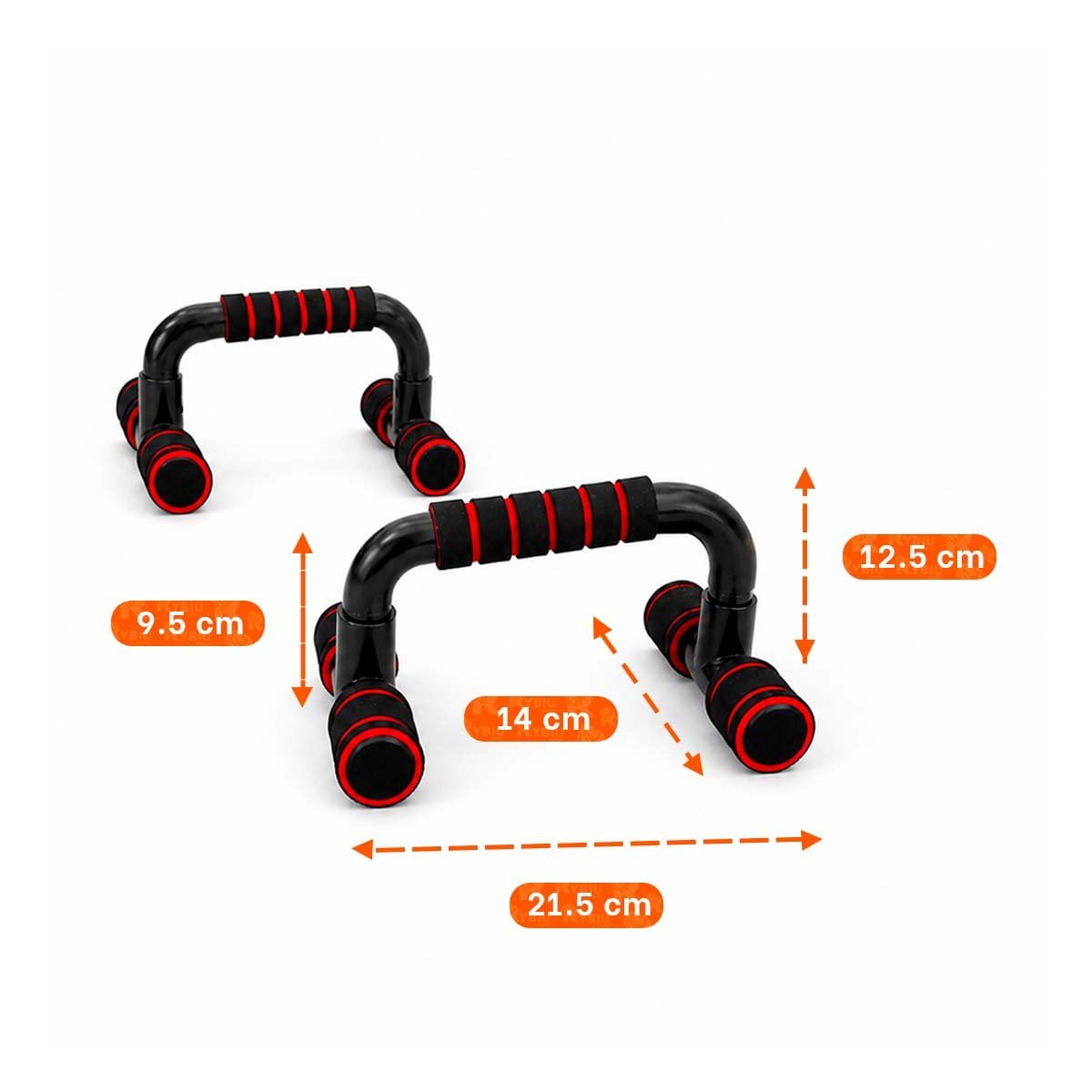 BARRAS PUSH UP EN FORMA DE C ROJO PLASTICO PARA ENTRENAR DE FORMA COMODA Y PAPEL REGALO - 2