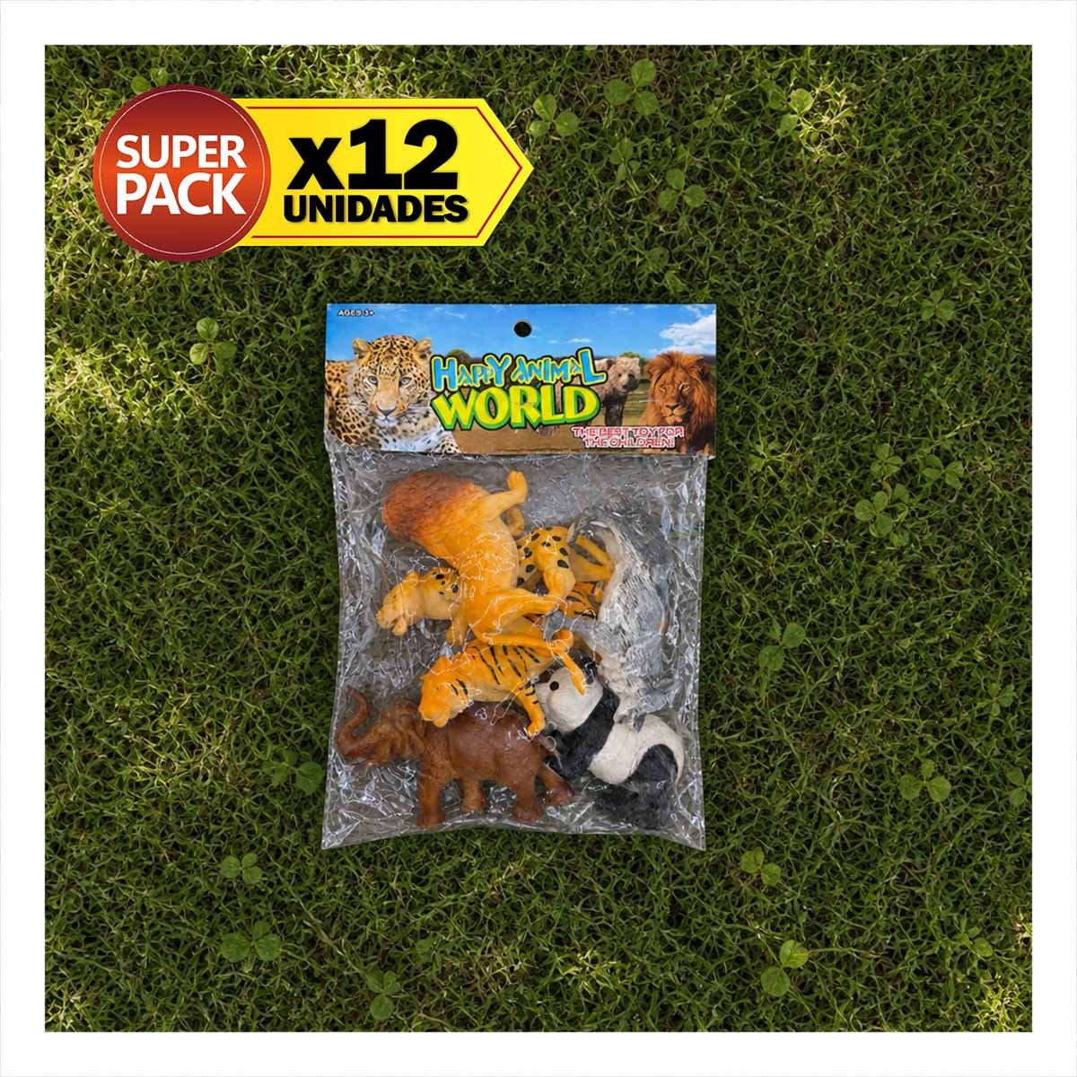 PACK12 BOLSA ANIMALES SILVESTRES 6 PIEZAS MULTICOLOR DE ESTILO ELEGANTE CON MODA YPAPEL REGALO - 1