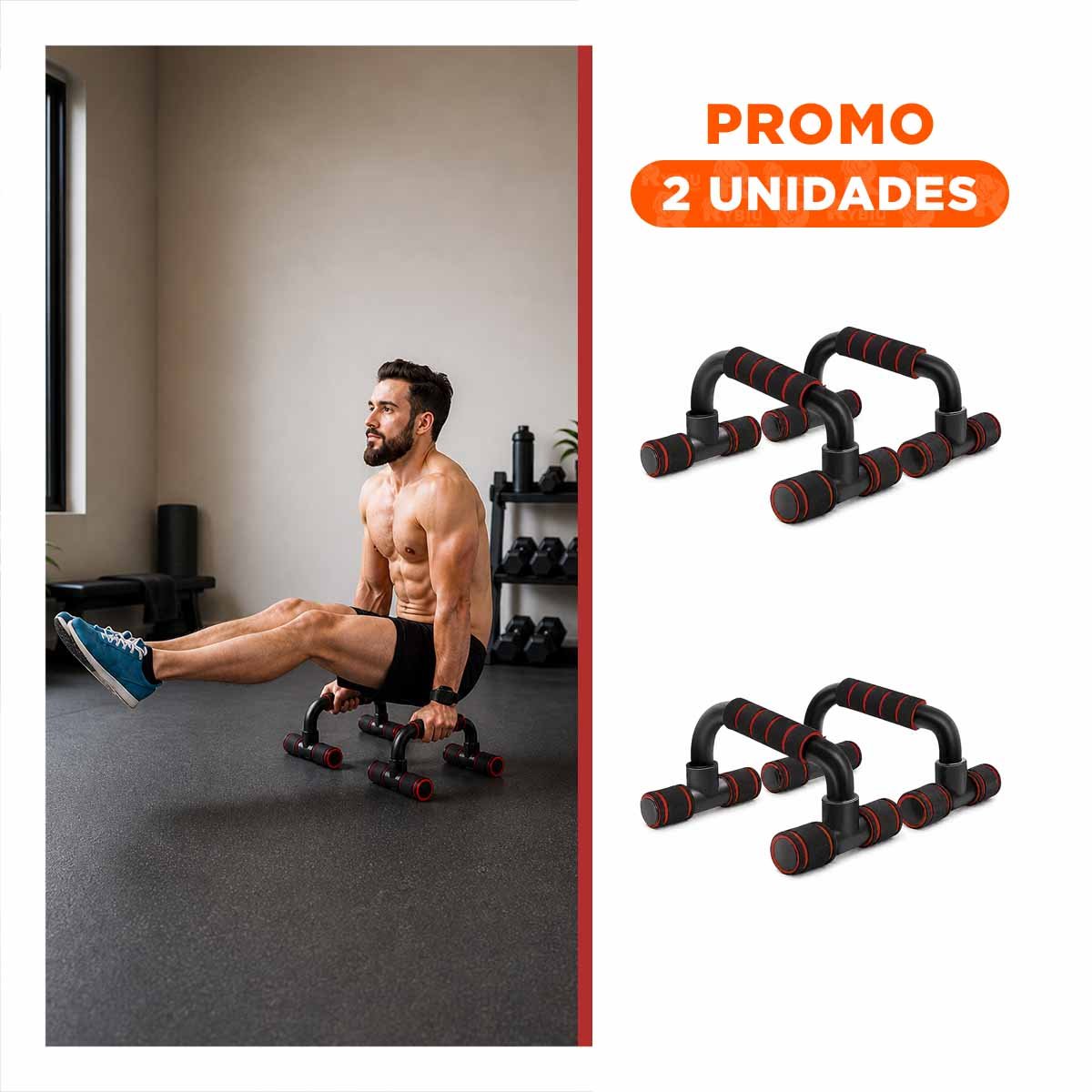 PACK2 AGARRADERAS PUSH UP EN FORMA DE C ROJO PLASTICO DE PLASTICO PARA CASA YREGALO STICKER - 1
