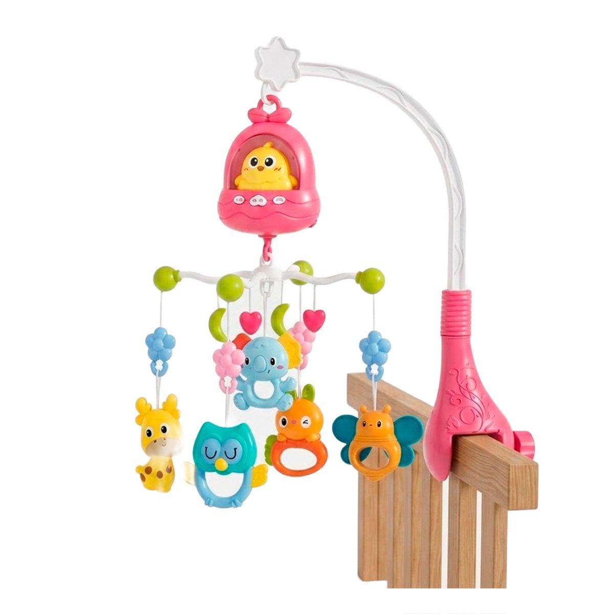JUGUETE MUSICAL POLLO ROSADO PARA CUNA CON SONIDO RELAJANTE Y REGALO STICKER - 3