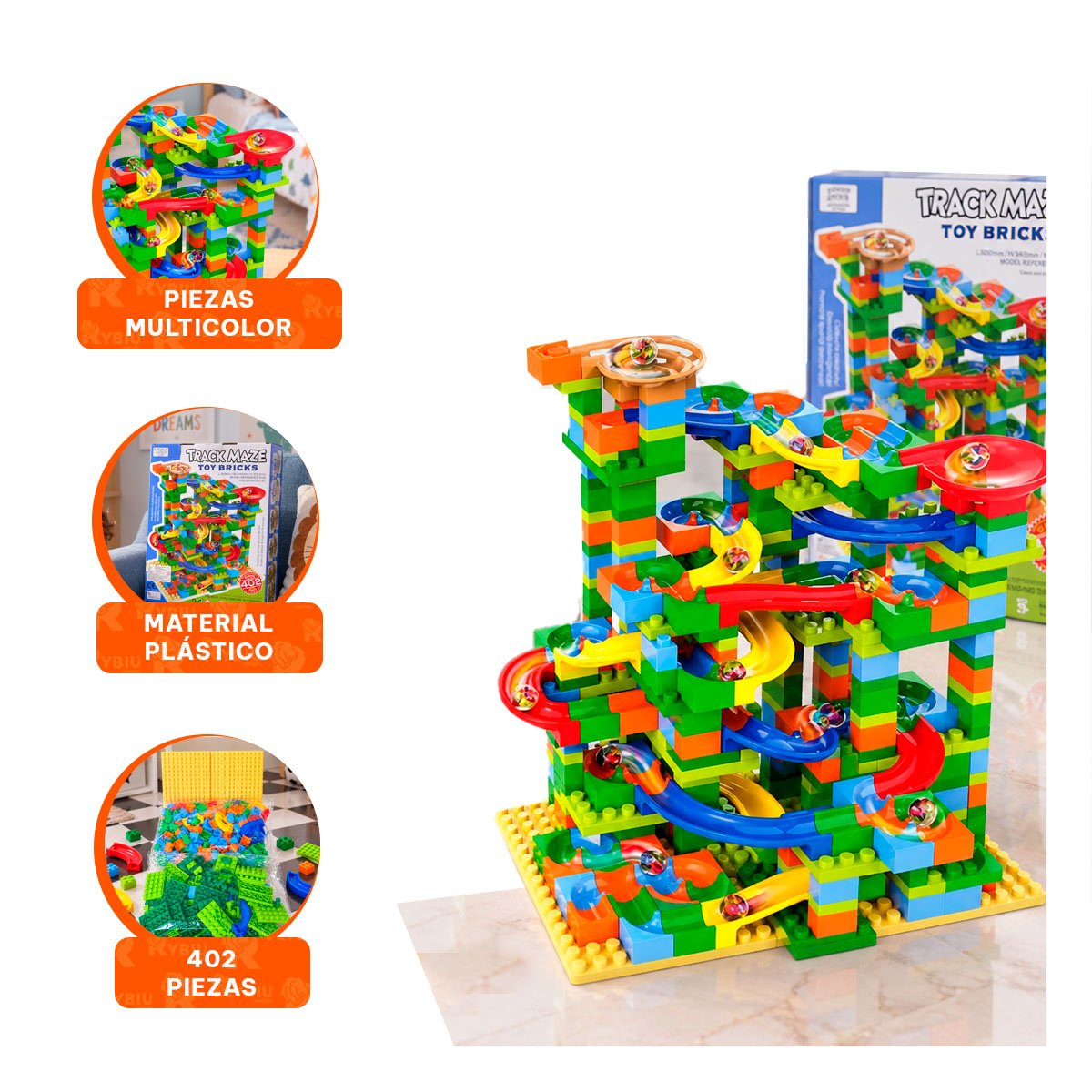 SET DE CANICAS DE 402 PIEZAS MULTICOLOR PARA NINOS DE DIVERSION EN EL HOGAR Y STICKY - 4