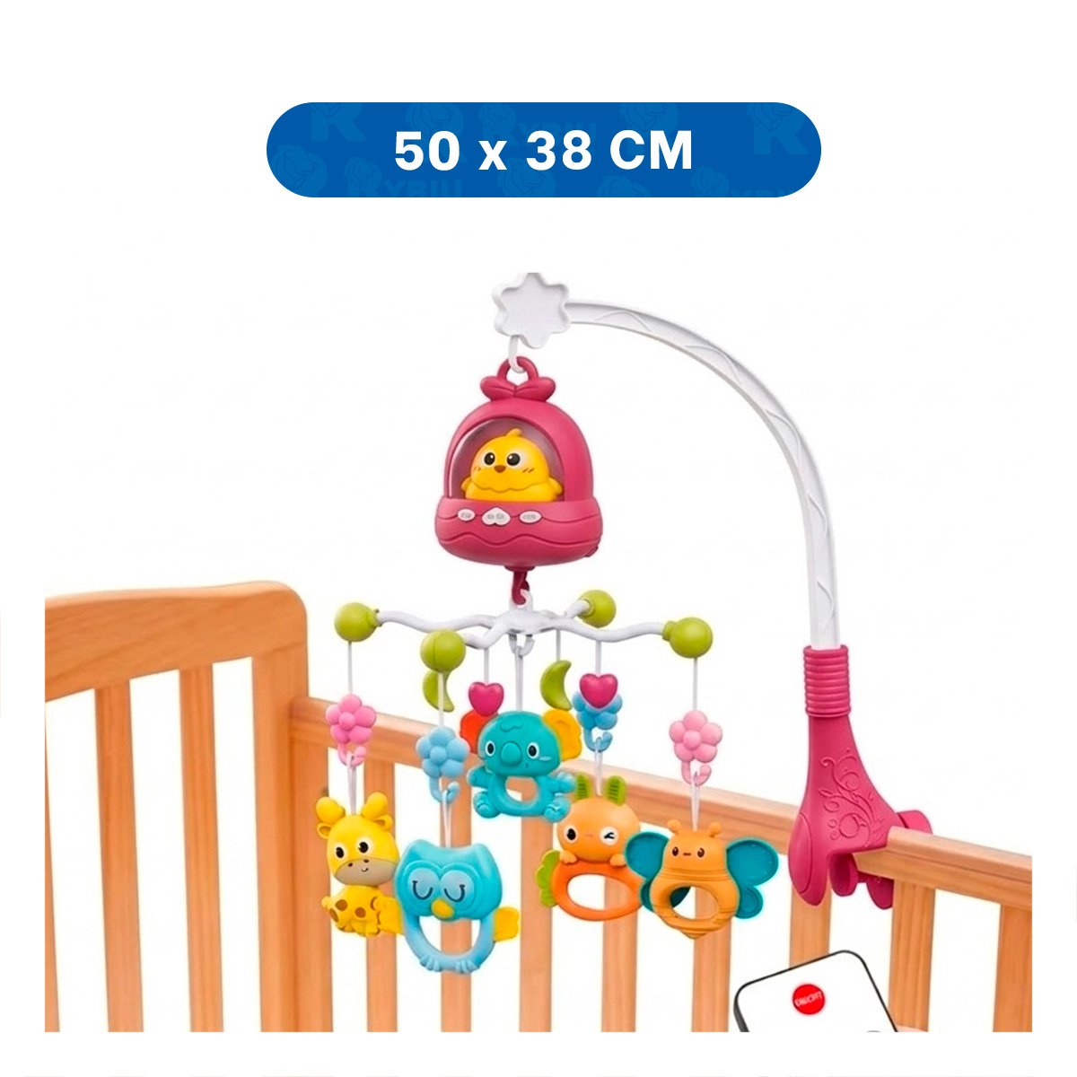 PACK6 JUGUETE MUSICAL PARA DORMITORIO INFANTIL POLLO ROSADO Y CUNA YREGALO STICKER - 4