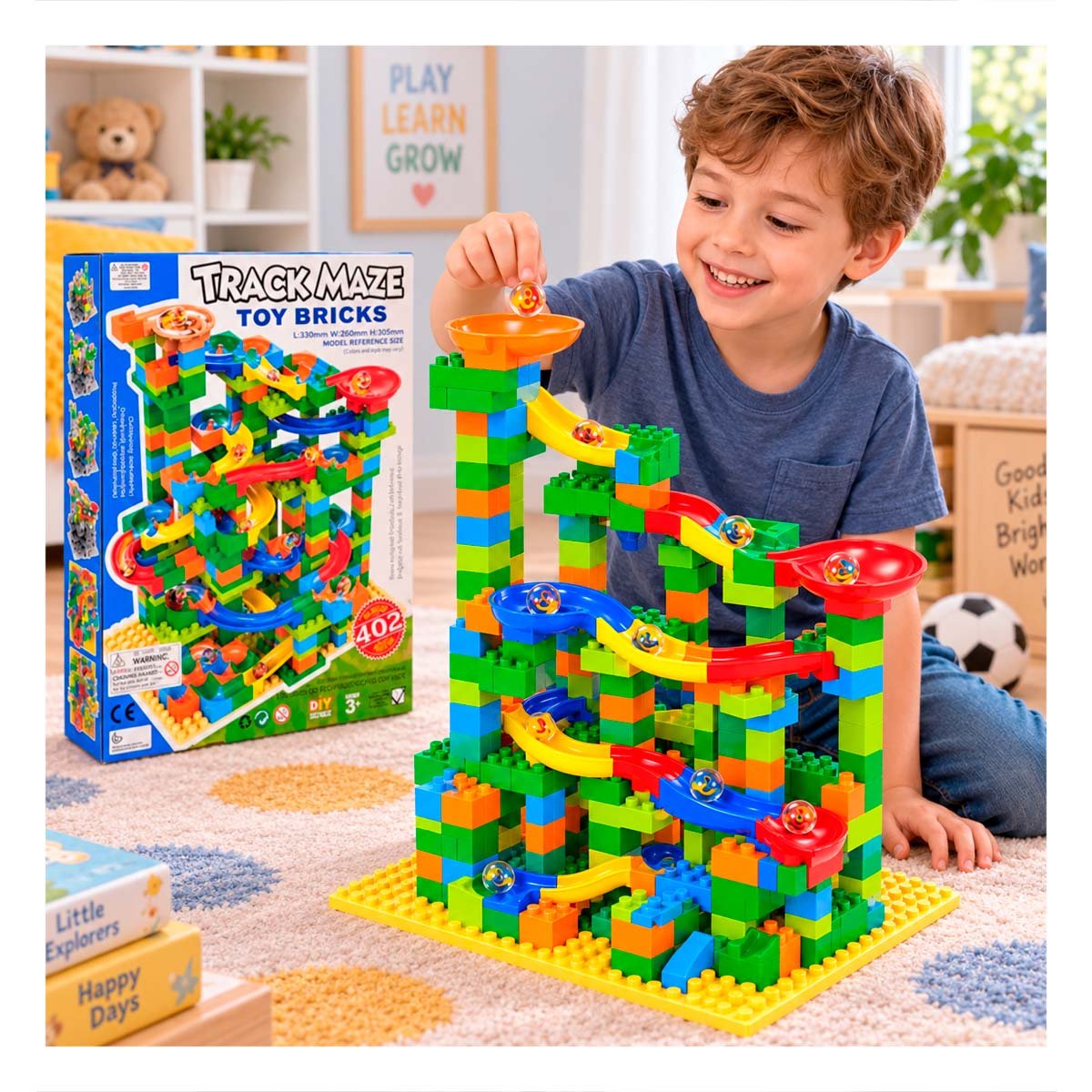 PACK6 CIRCUITO DE CANICAS MULTICOLOR 402 PIEZAS PARA NINOS CON DIVERSION EN CASA - 3