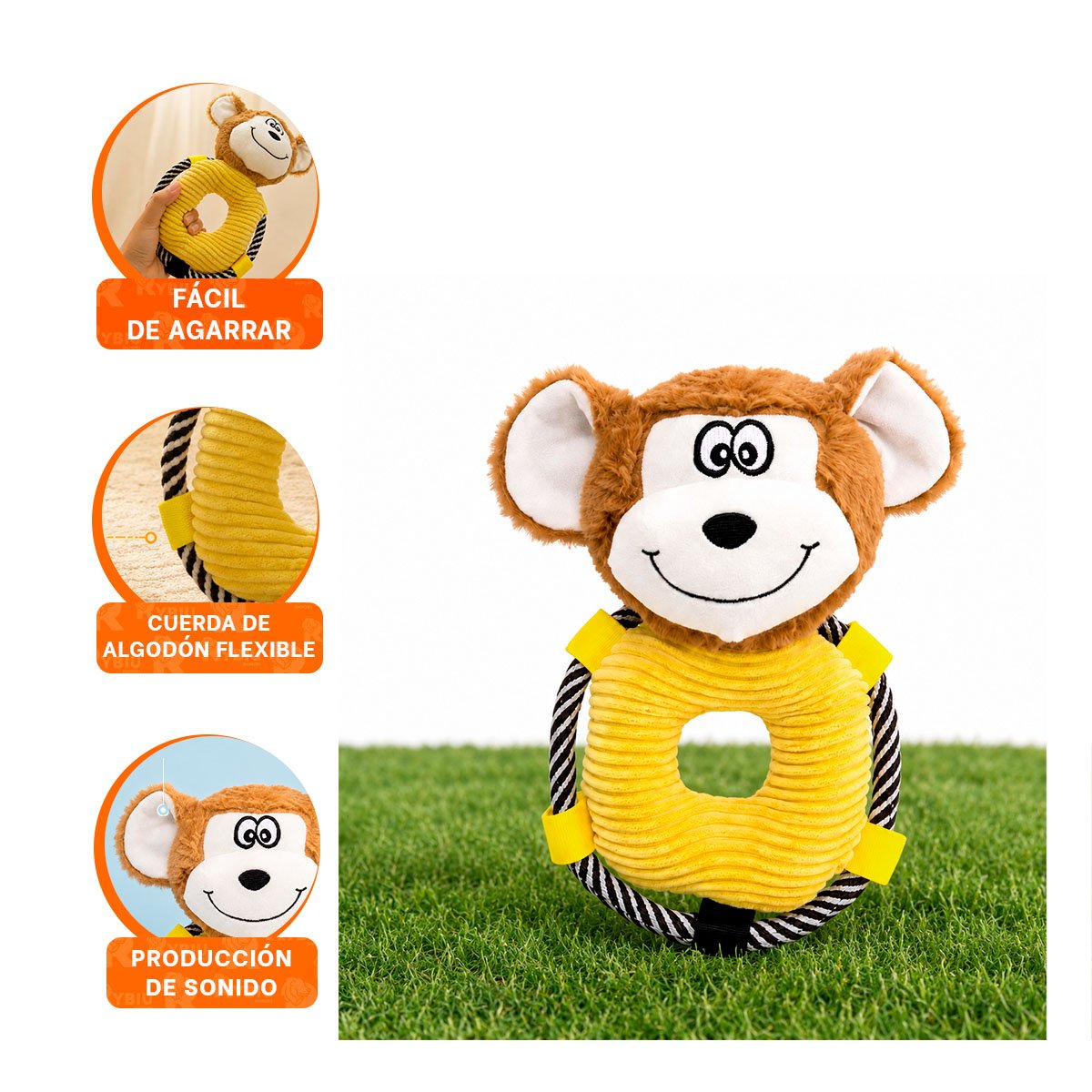 MUNECO DECORATIVO MONO ARO MARRON PARA DORMITORIO INFANTIL Y AMBIENTE ACOGEDOR Y PAPEL REGALO - 4