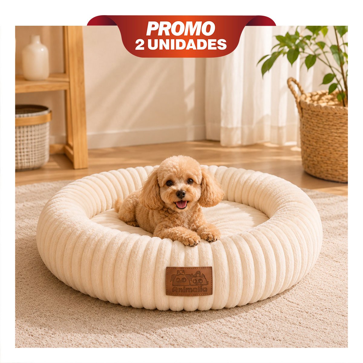 PACK2 MOISES DONA A RAYAS PARA MASCOTAS PARA DESCANSO CREMA YPAPEL REGALO - 1