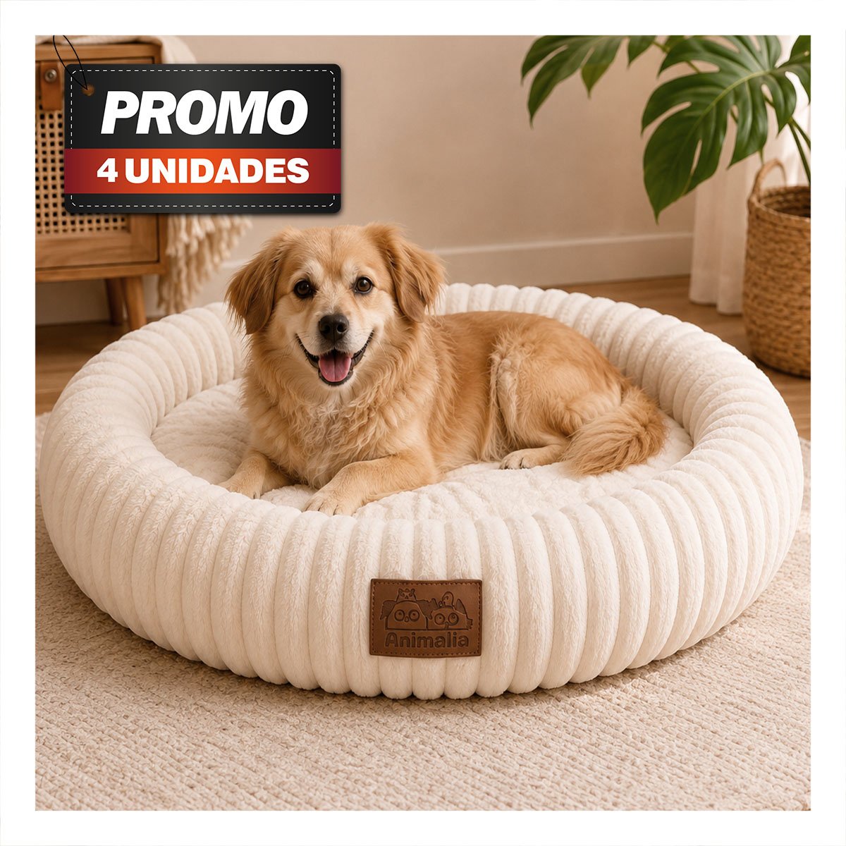PACK4 COJIN DONA A RAYAS PARA MASCOTAS PERROS SUAVE PARA DESCANSO - 1