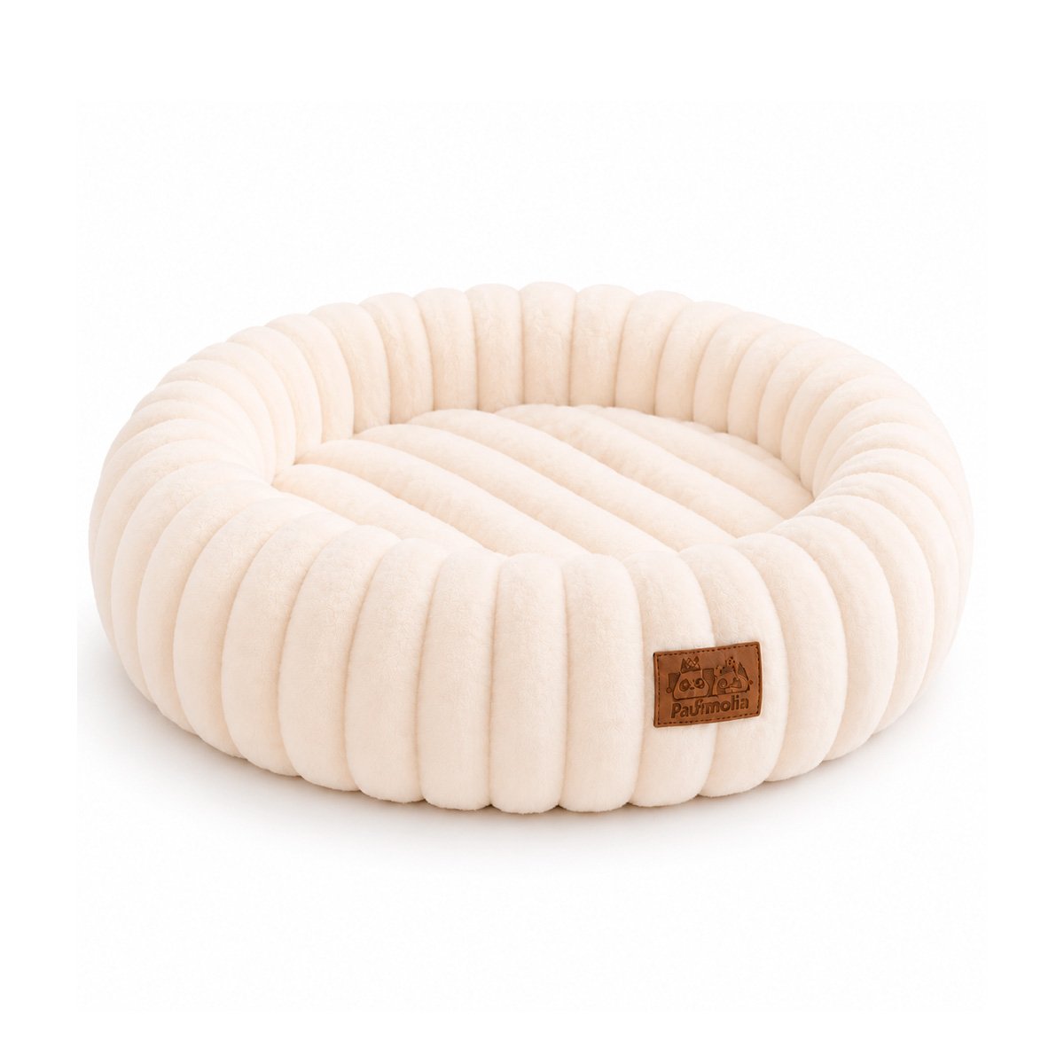 COLCHON DONA A RAYAS PARA MASCOTAS Y PERROS SUAVE PARA DESCANSO COMODO CREMA Y LIGAS REGALO - 1