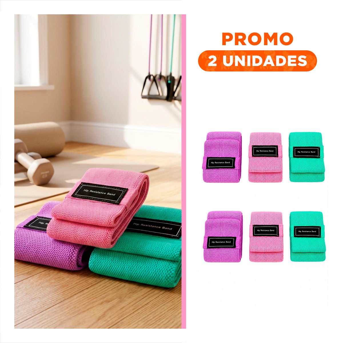 PACK2 SET DE BANDAS DE RESISTENCIA MULTICOLOR PARA RUTINAS DE EJERCICIO YREGALO STICKER - 1
