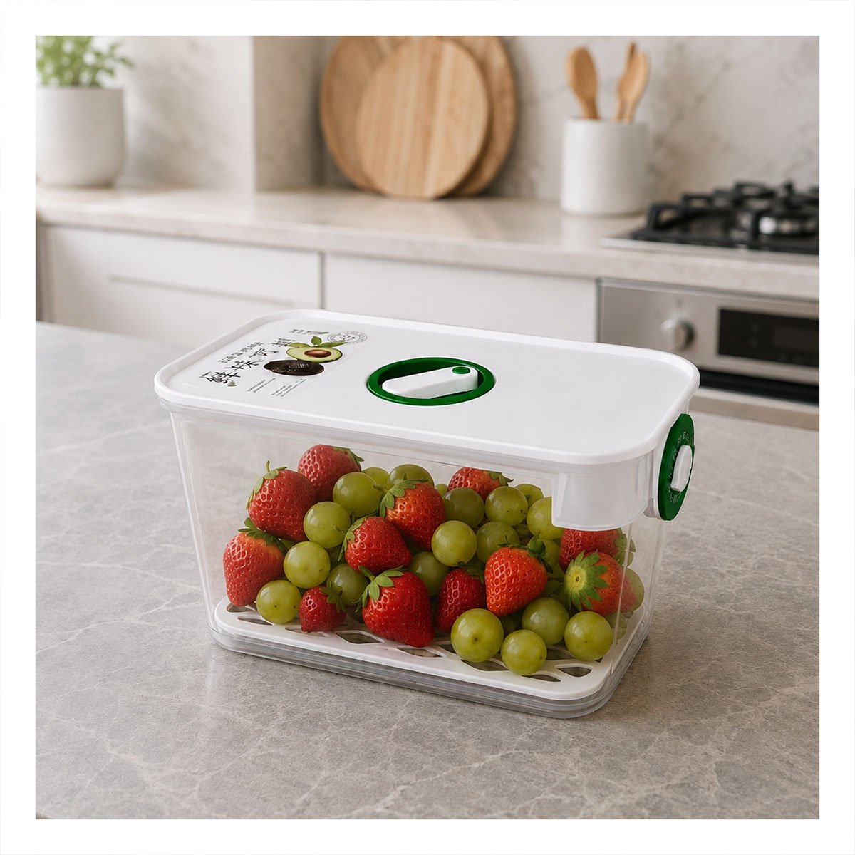 TAPER VERDE HERMÉTICO PARA CONSERVAR ALIMENTOS Y MANTENER COMIDAS FRESCAS - 1