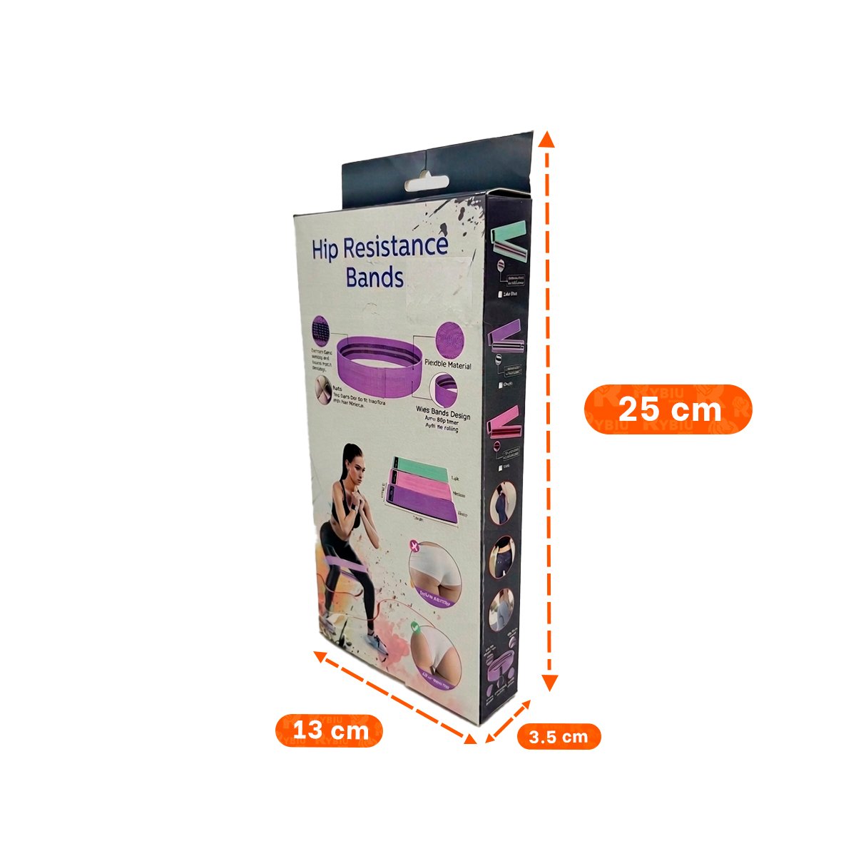 PACK6 PACK DE BANDAS DE RESISTENCIA TELA MULTICOLOR PARA GIMNASIO YREGALO STICKER - 2