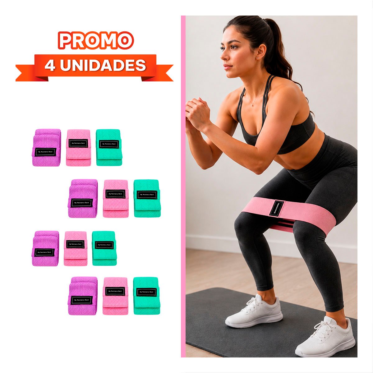 PACK4 COMBO 3 BANDAS DE RESISTENCIA MULTICOLOR PARA ENTRENAMIENTO DEPORTIVO YREGALO STICKER - 1