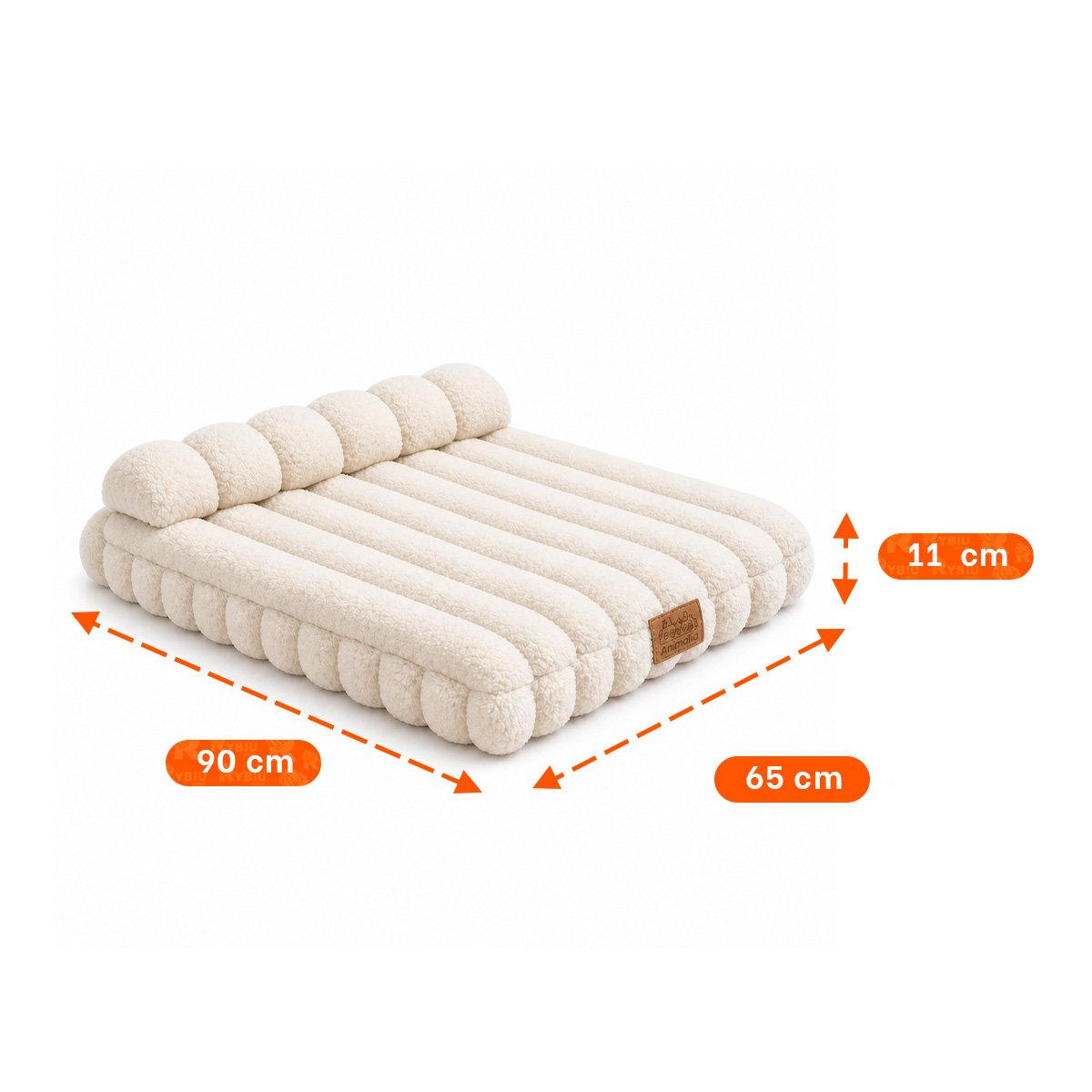 PACK4 COLCHONETA RECTANGULAR CON ALMOHADA PARA MASCOTAS CASA DE DESCANSO YREGALO STICKER - 2