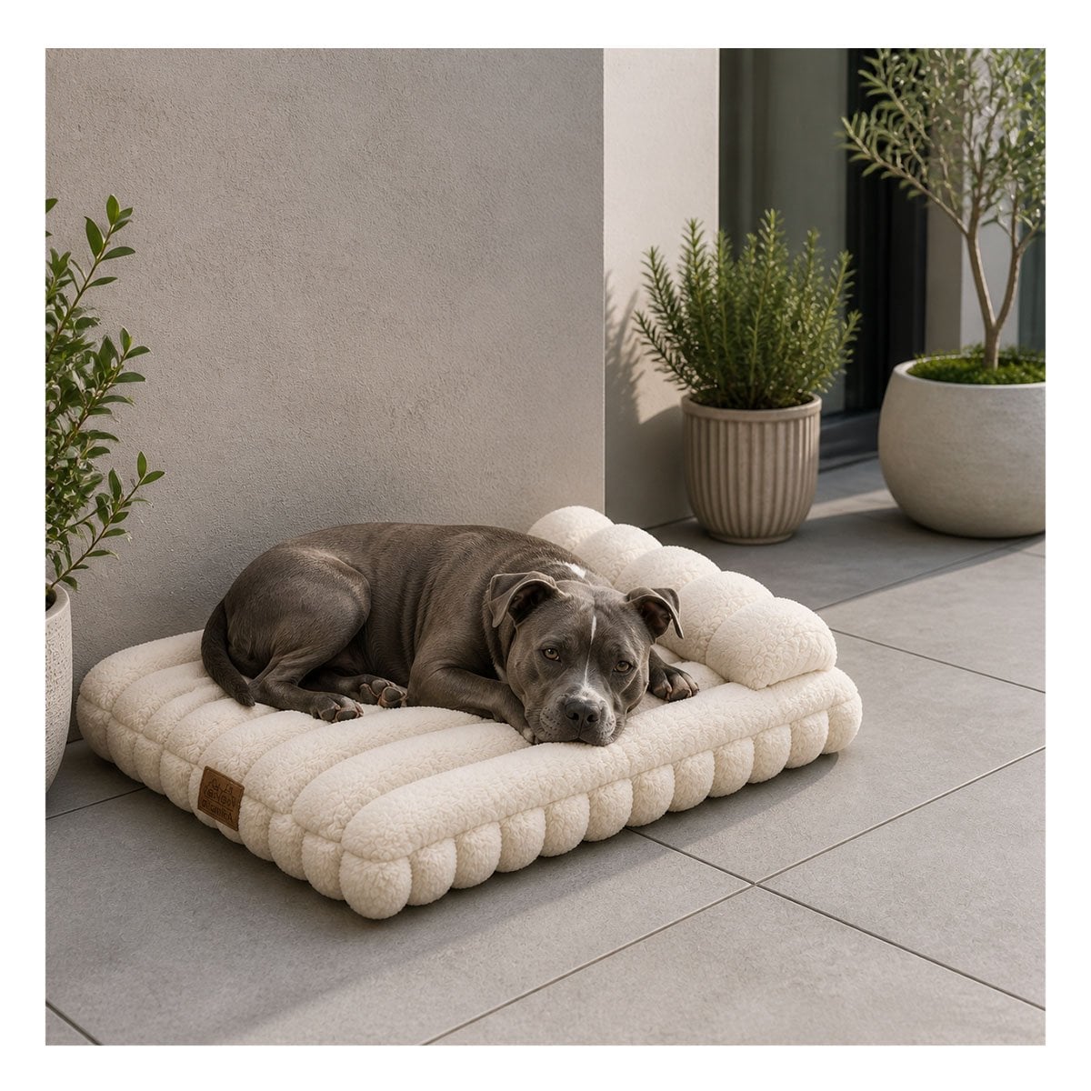 MOISES RECTANGULAR CON ALMOHADA A RAYAS PARA MASCOTAS Y PERROS SUAVE Y STICKY - 1