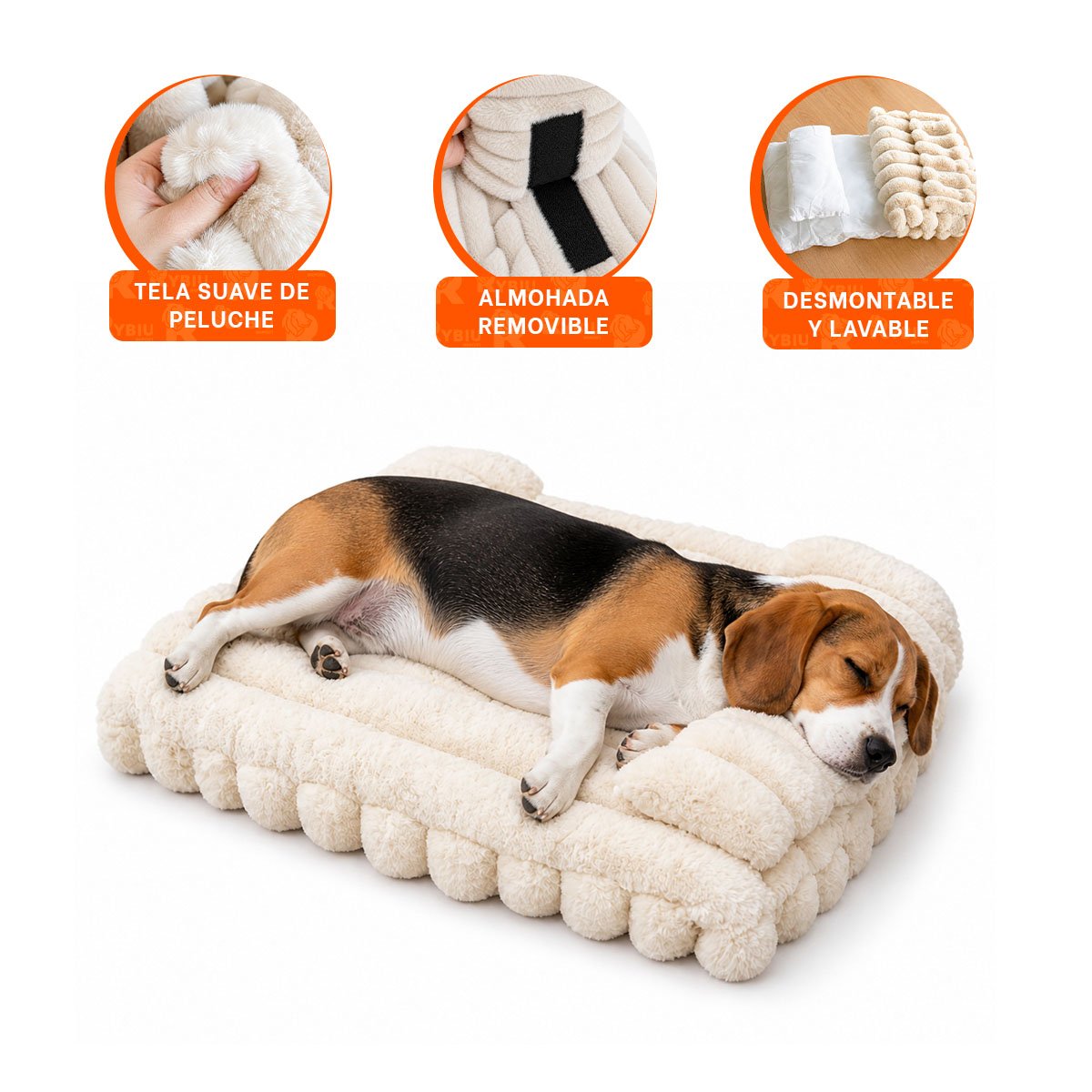 MOISES RECTANGULAR CON ALMOHADA A RAYAS PARA MASCOTAS Y PERROS SUAVE Y STICKY - 4