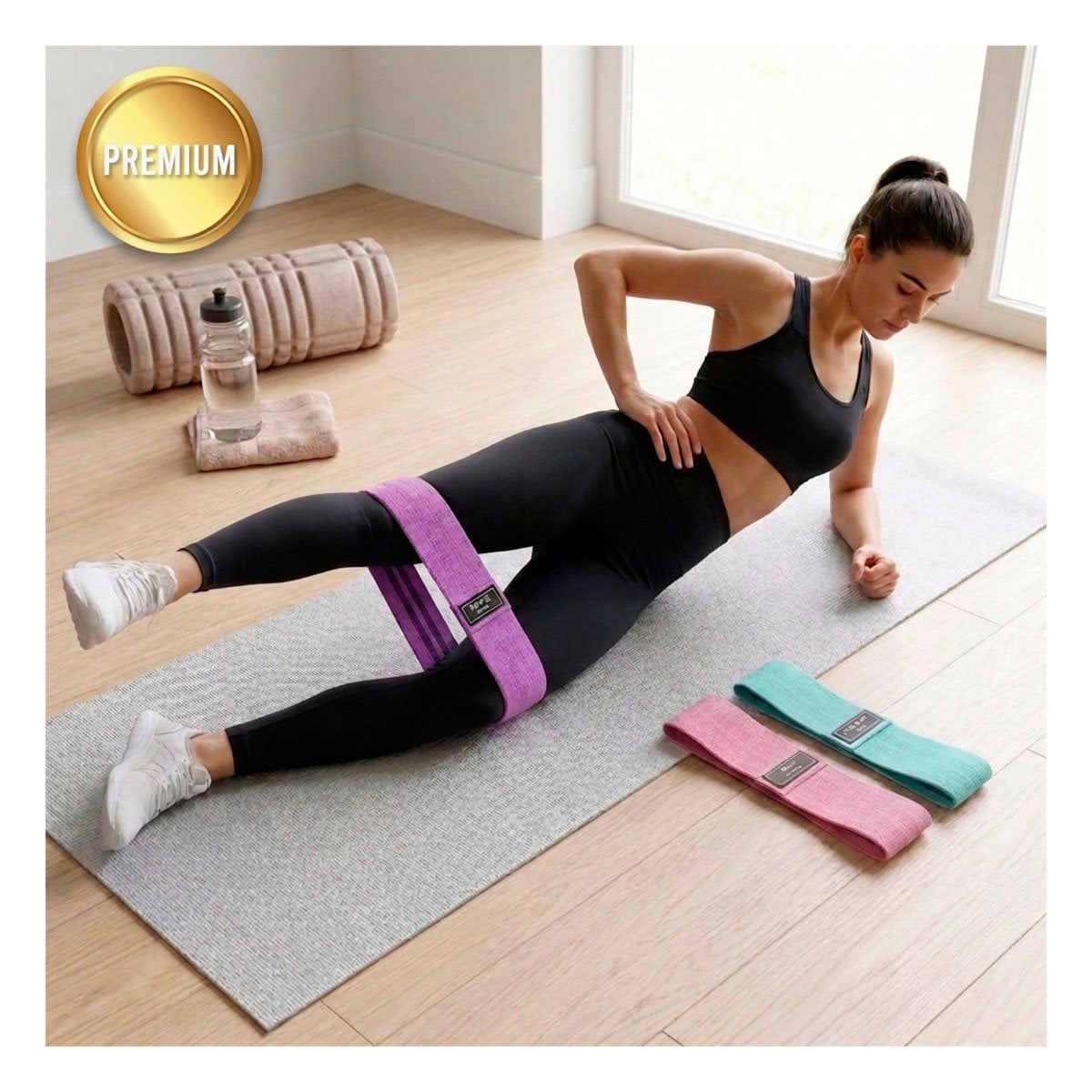 SET 3 BANDAS DE RESISTENCIA DE TELA COLOR MULTICOLOR PARA ENTRENAMIENTO - 1