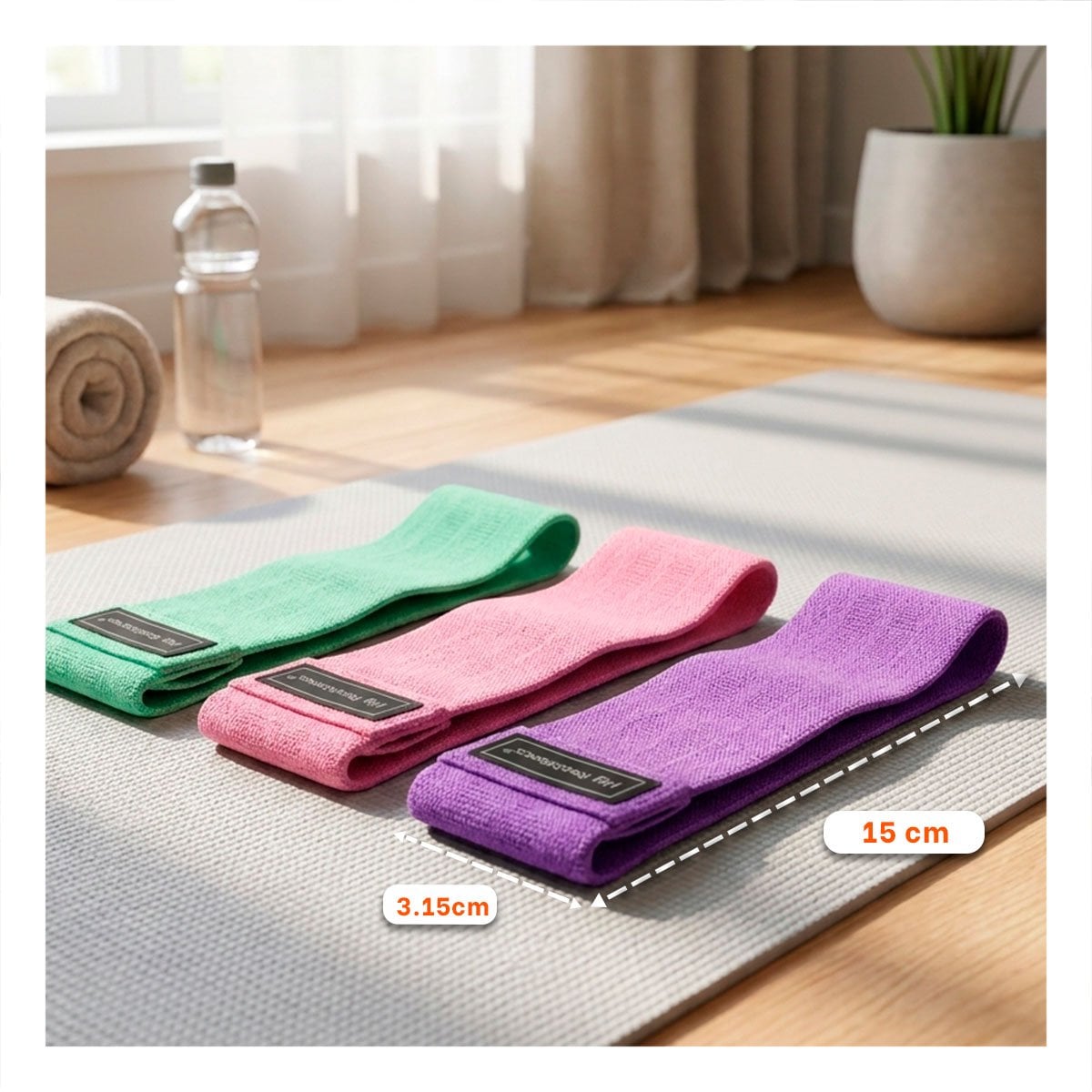 SET 3 BANDAS DE RESISTENCIA DE TELA COLOR MULTICOLOR PARA ENTRENAMIENTO - 2