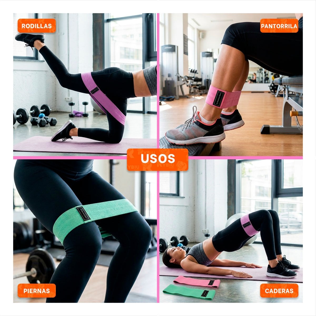 SET 3 BANDAS DE RESISTENCIA DE TELA COLOR MULTICOLOR PARA ENTRENAMIENTO - 3