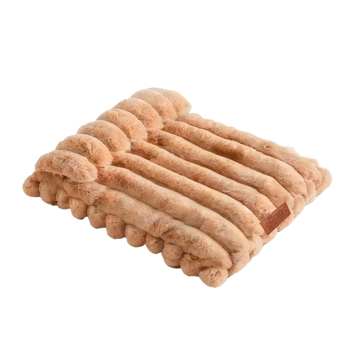 CAMA PARA MASCOTAS RECTANGULAR CON ALMOHADA A RAYAS COMODA PERROS MARRON Y LIGAS REGALO - 1
