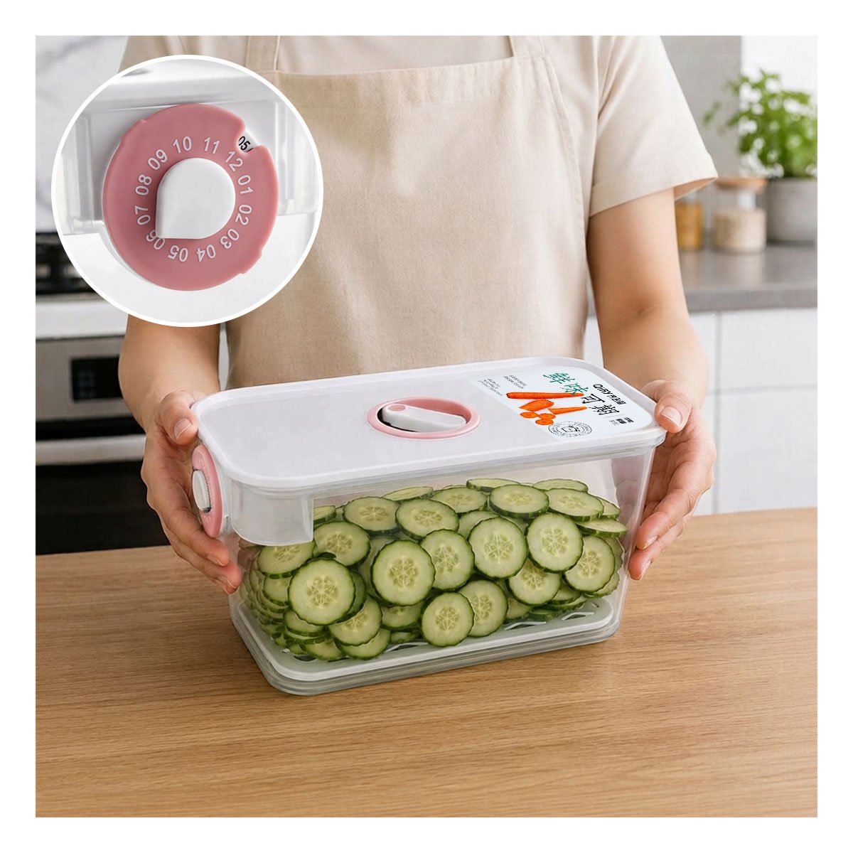 PACK4 ENVASE PARA COMIDAS ROSADO CON CIERRE HERMÉTICO Y CONSERVACIÓN DE ALIMENTOS YPAPEL REGALO - 3