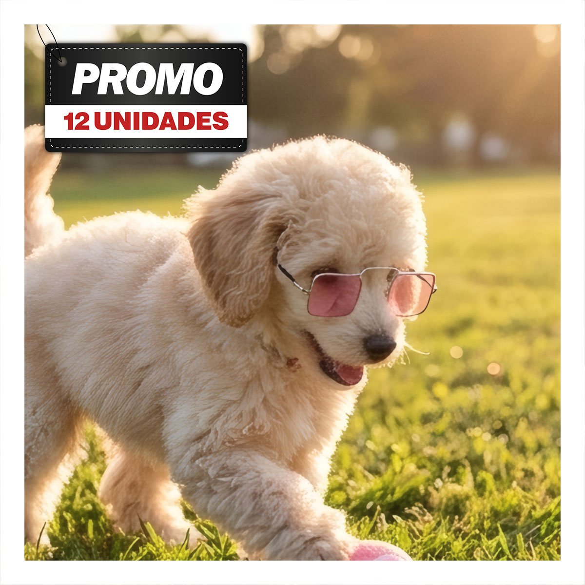 PACK12 LENTES PARA MASCOTA NEGRO CON ESTILO CUADRADO PARA CELEBRACIONES - 1