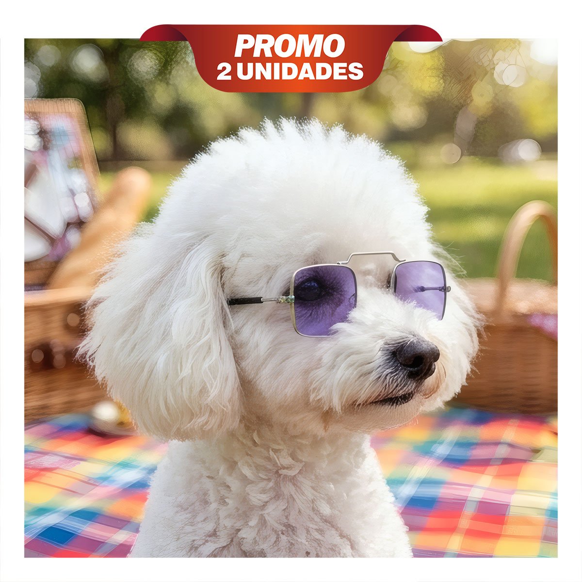 PACK2 ANTEOJOS MORADO PARA MASCOTA CON FORMA CUADRADA PARA SESIONES DE FOTOS YPAPEL REGALO - 1