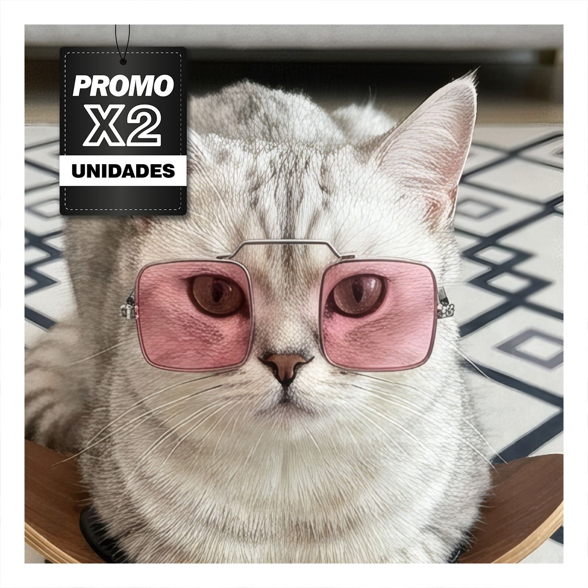 PACK2 GAFAS CUADRADAS NEGRO PARA MASCOTA CON ESTILO MODERNO PARA USO RECREATIVO - 1