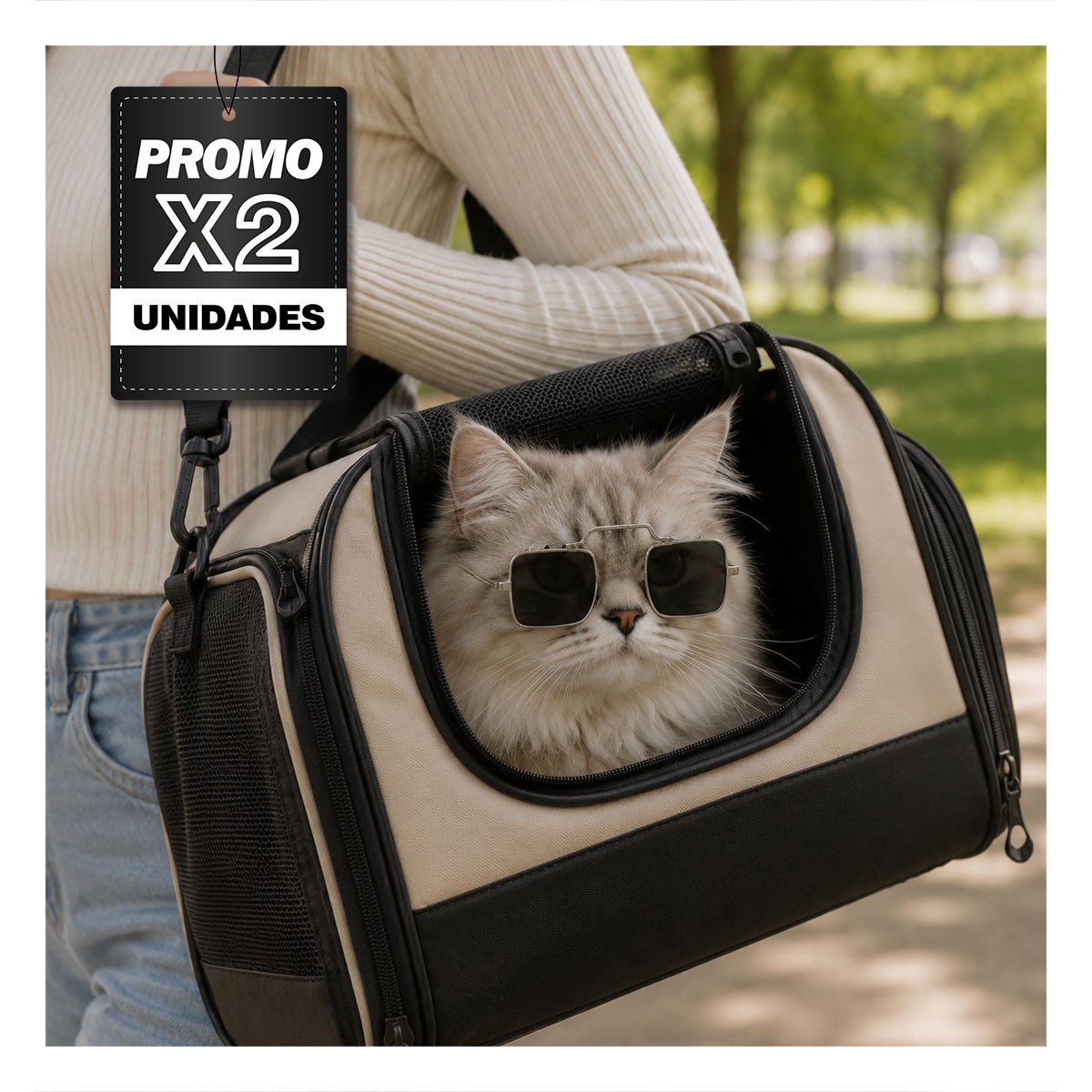 PACK2 GAFAS CUADRADAS NEGRO PARA MASCOTA CON ESTILO MODERNO PARA USO RECREATIVO - 1