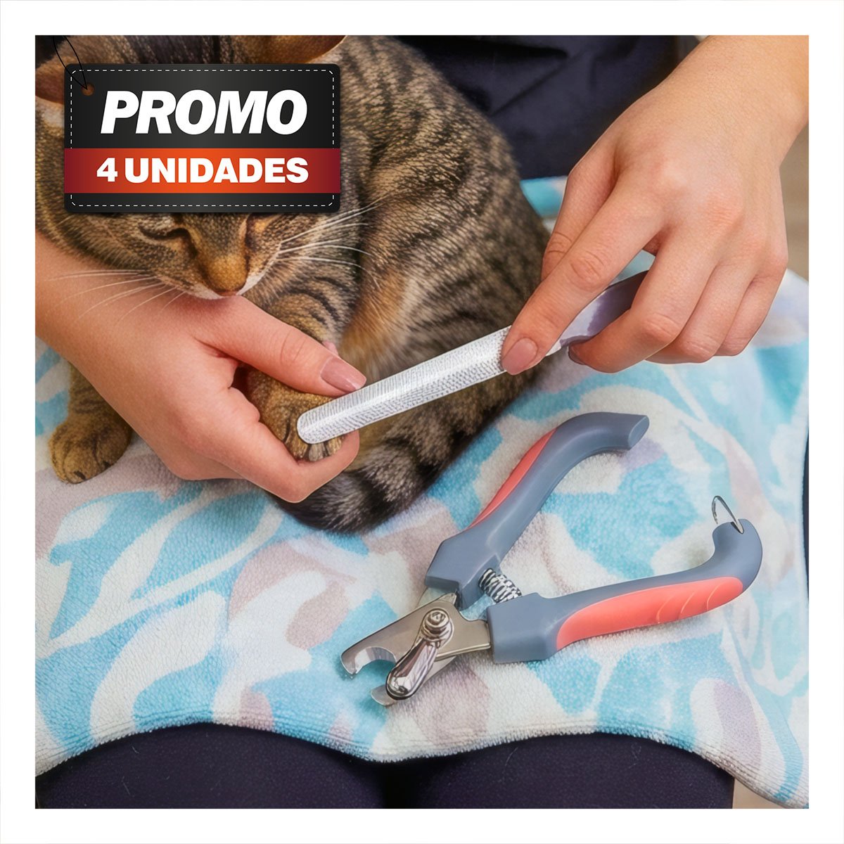PACK4 CORTADOR UÑA PARA MASCOTAS CON LIMA INTEGRADA GRANDE ROSADO - 1