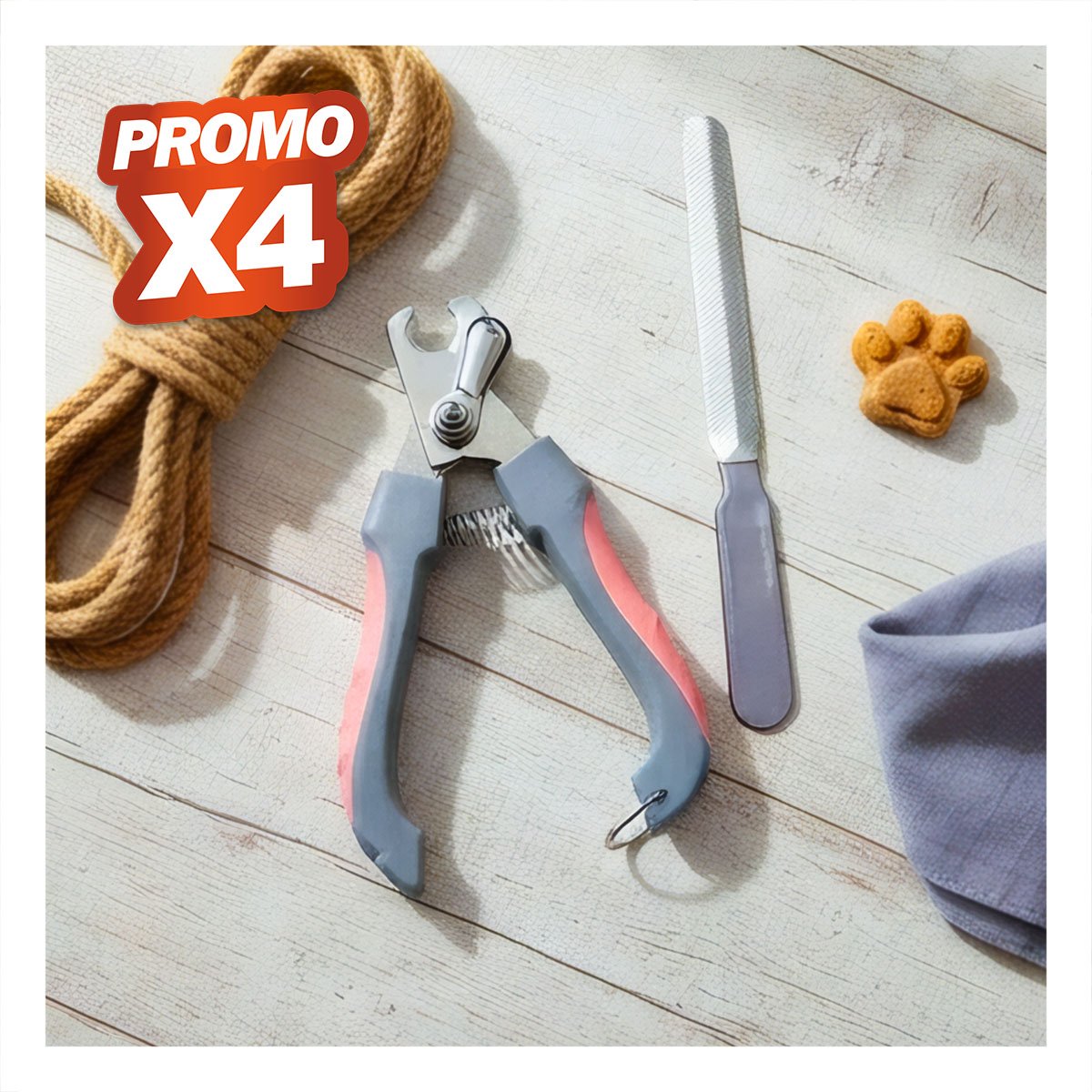 PACK4 ALICATE GRANDE ROSADO PARA CORTE DE UÑAS EN MASCOTAS CON USO SEGURO YPAPEL REGALO - 1