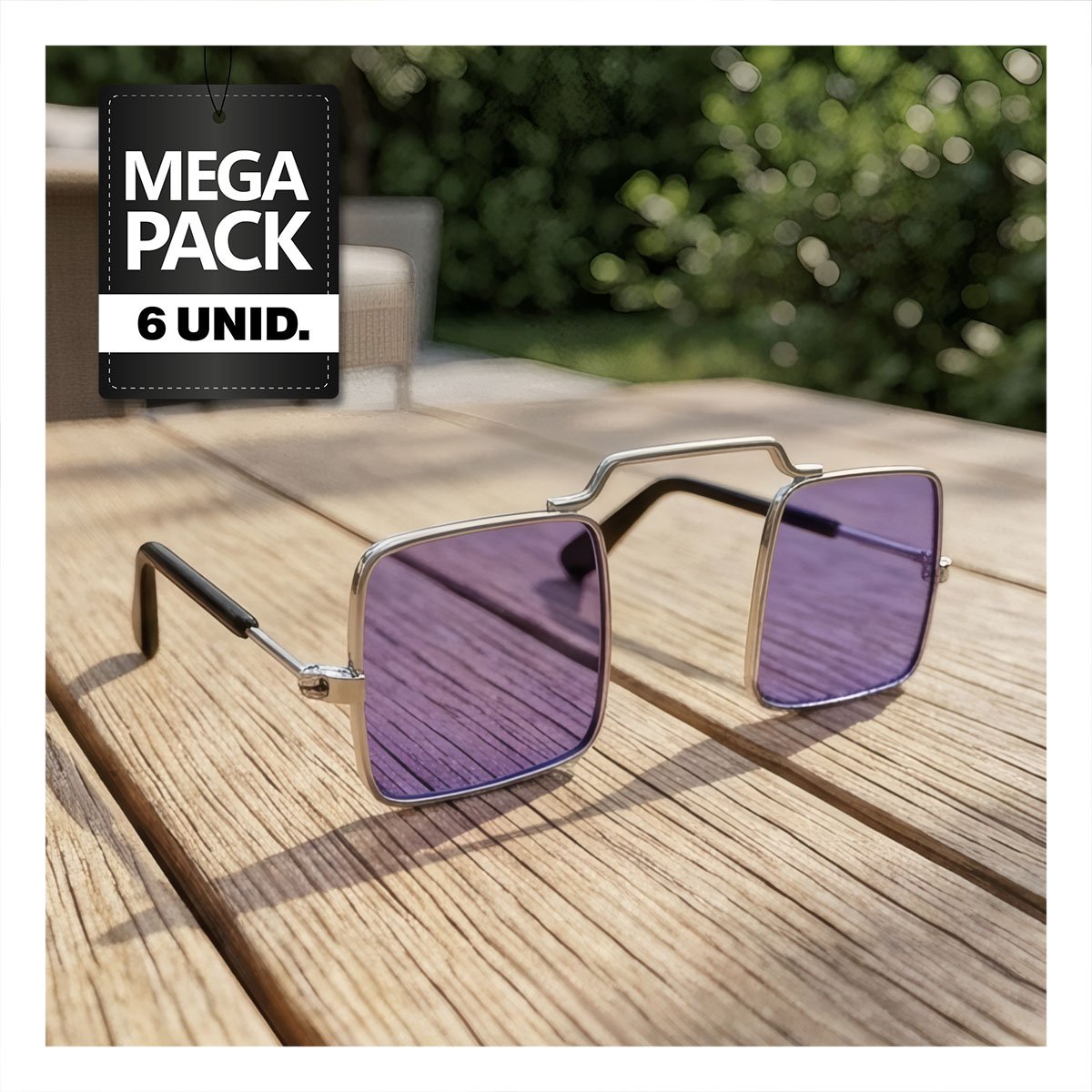 PACK6 LENTES MORADO PARA MASCOTA CON MARCO CUADRADO PARA FOTOS CREATIVAS - 1