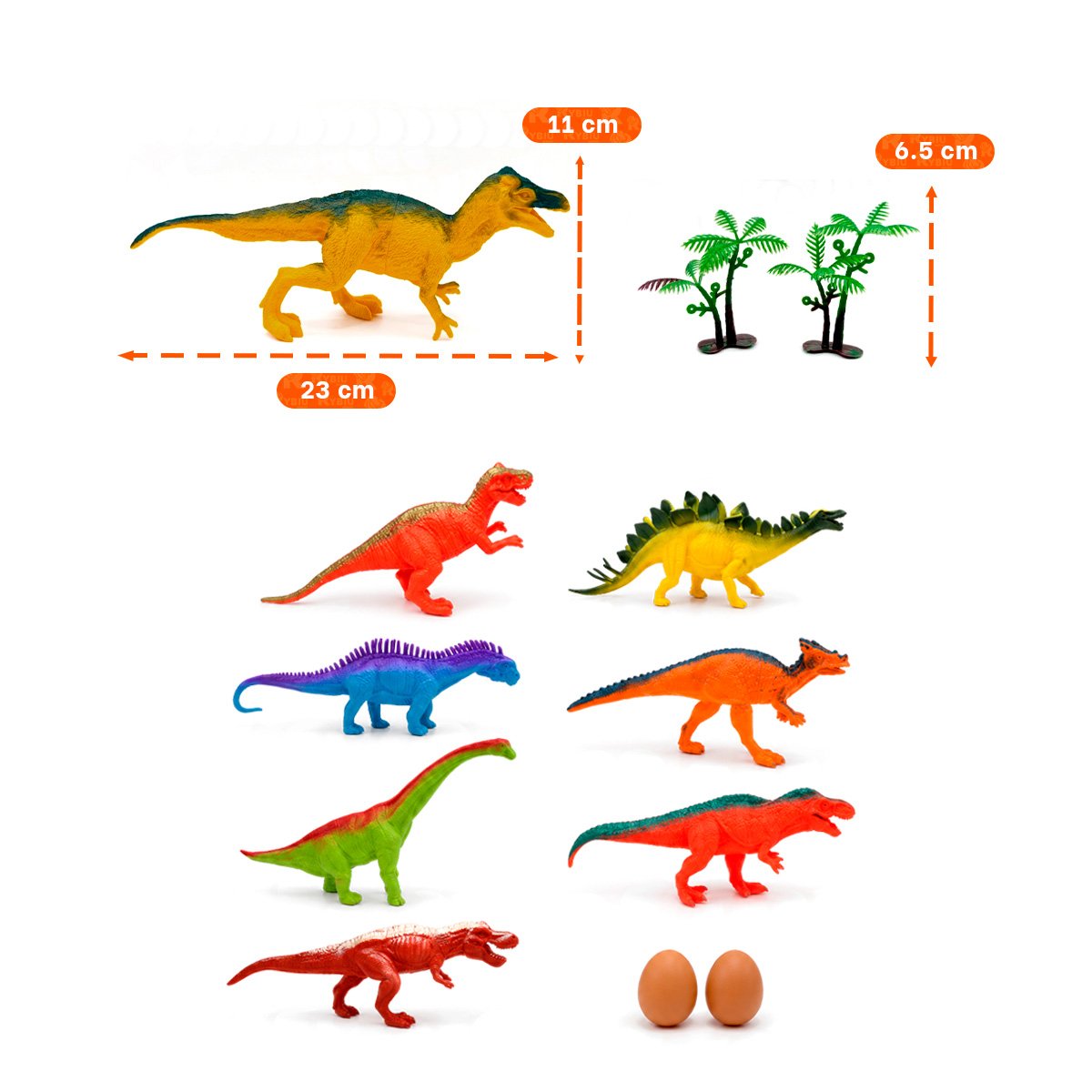 PACK4 4 ACCESORIOS DINOSAURIOS CHIRRIANTE MULTICOLOR PARA NINOS CON 8 PIEZAS YREGALO STICKER - 2