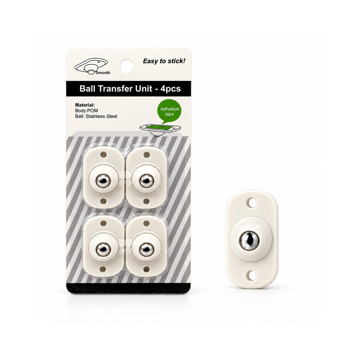 PACK DE 4 MINI RUEDAS GIRATORIAS PORTATILES MULTIUSO PARA LA CASA BLANCO Y LIGAS REGALO - 1