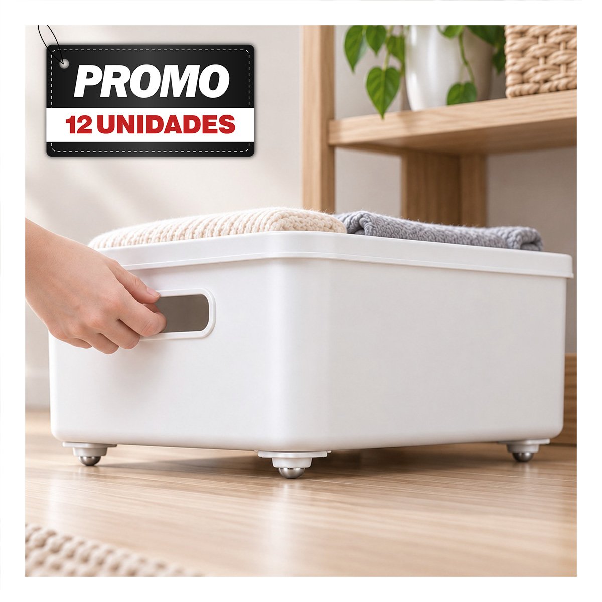 PACK12 SET DE 4 MINI RUEDAS GIRATORIAS PORTATILES PARA ORGANIZADORES CASA BLANCO - 1