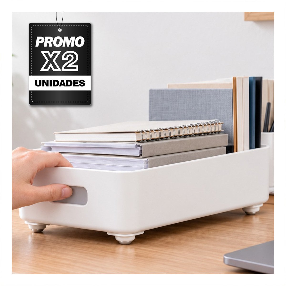PACK2 JUEGO DE 4 MINI RUEDAS GIRATORIAS PORTATILES PARA ORGANIZADOR CASA BLANCO - 1