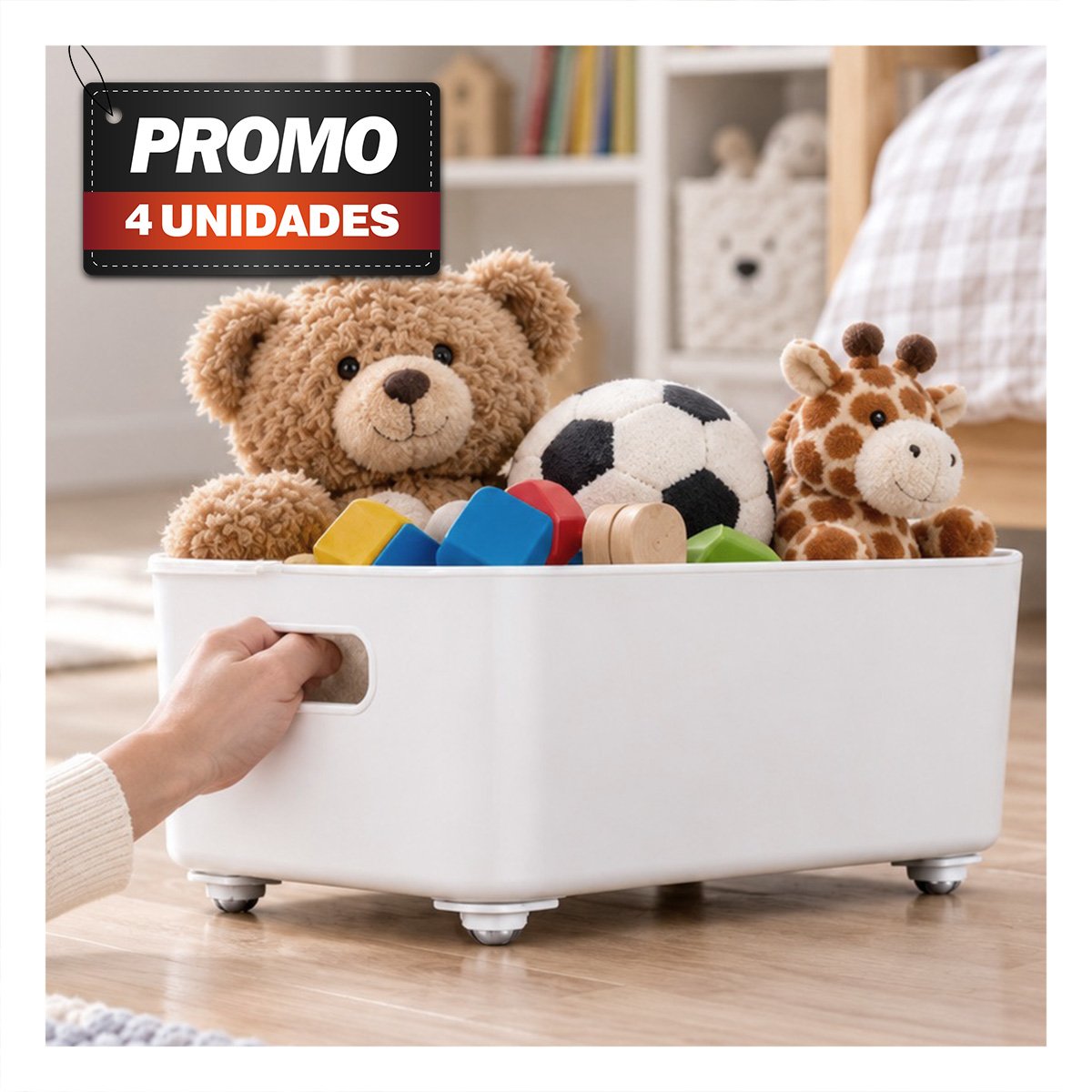 PACK4 JUEGO DE 4 MINI RUEDAS GIRATORIAS PORTATILES PARA MOVER ESTANTES BLANCO - 1