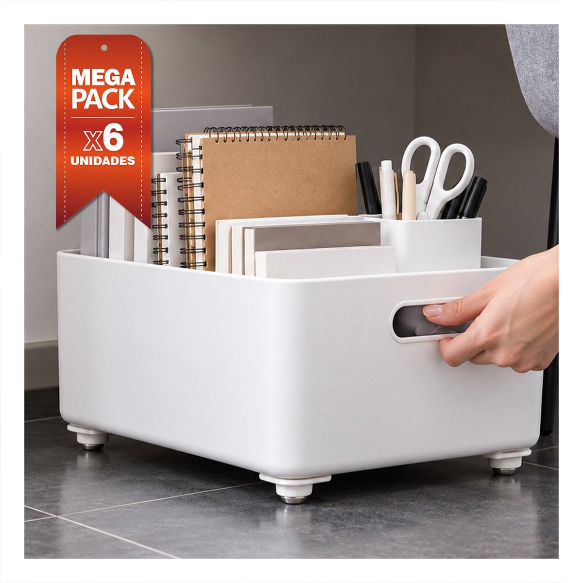 PACK6 KIT DE 4 MINI RUEDAS GIRATORIAS PORTATILES PARA MUEBLES DEL HOGAR BLANCO YPAPEL REGALO - 1